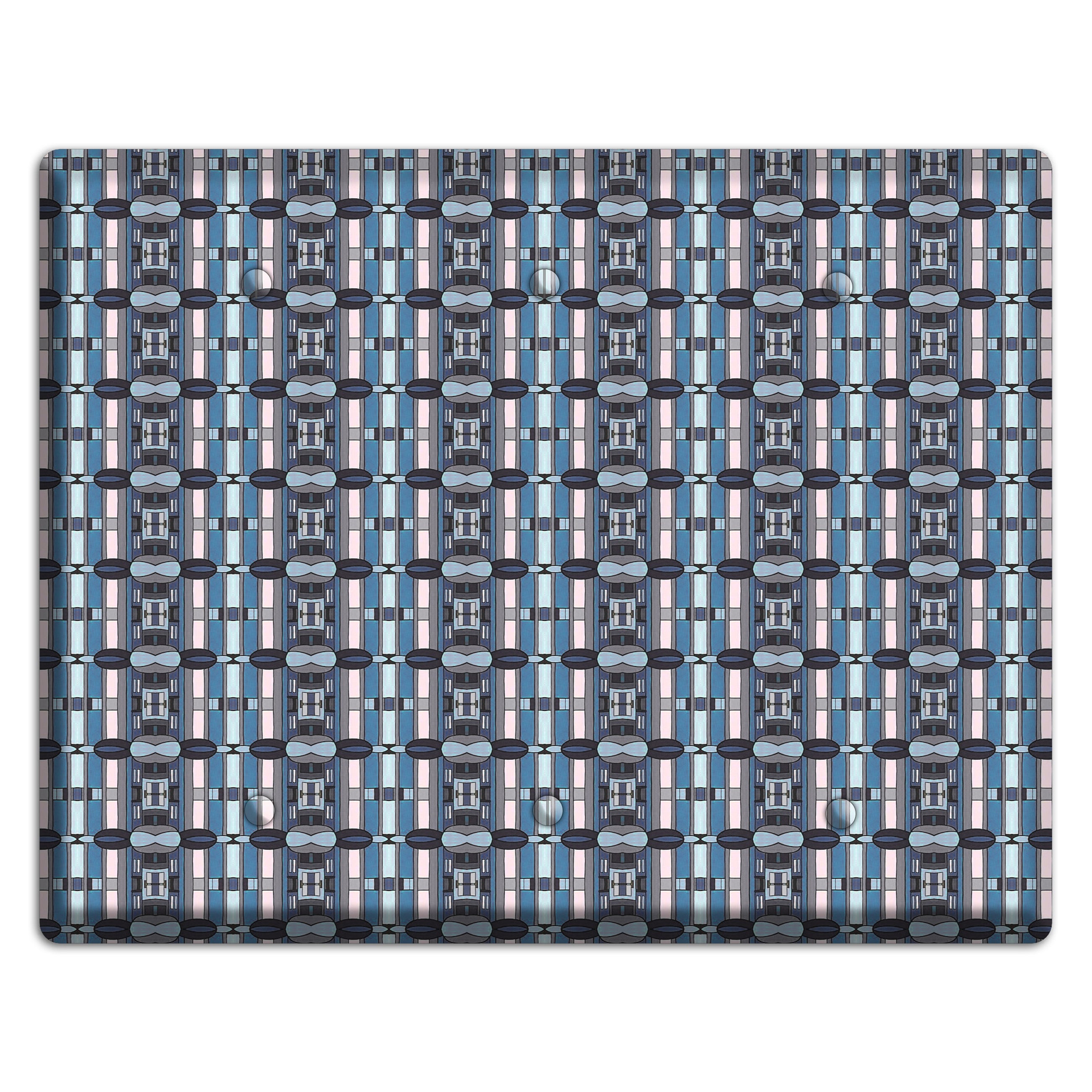 Blue and Grey Tapestry 3 Blank Wallplate