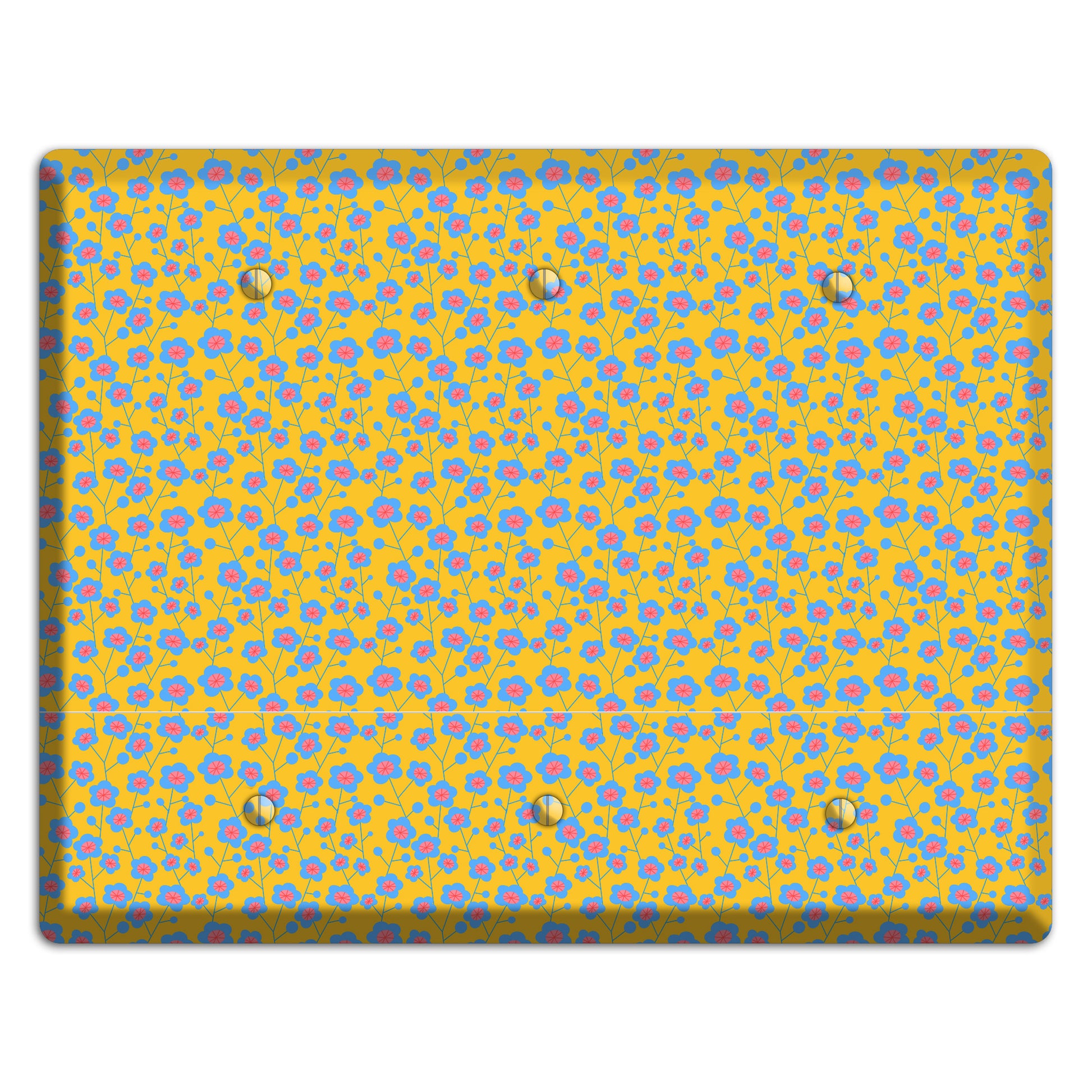 Yellow Blue Pink Calico 3 Blank Wallplate