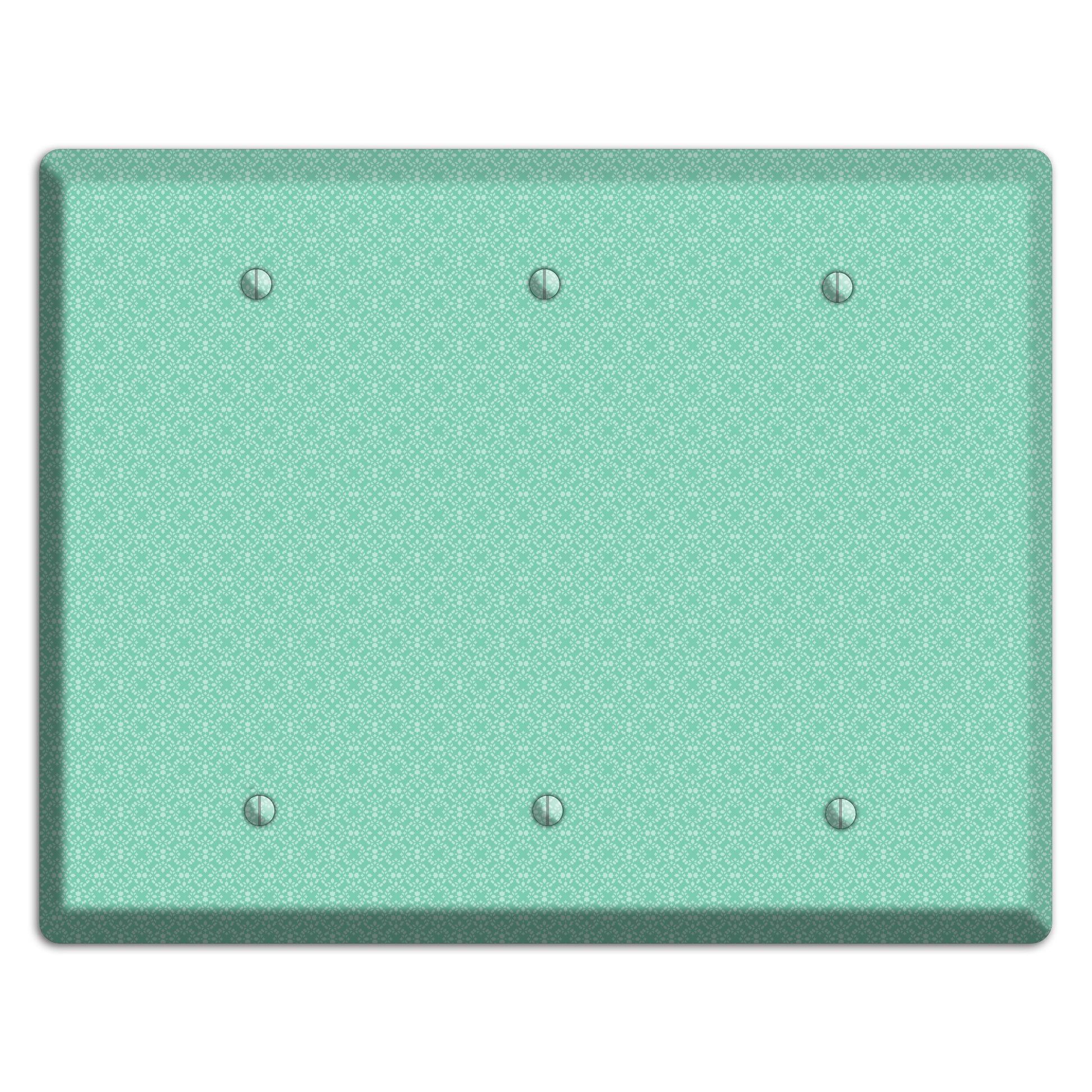 Aqua Calico Cartouche 3 Blank Wallplate