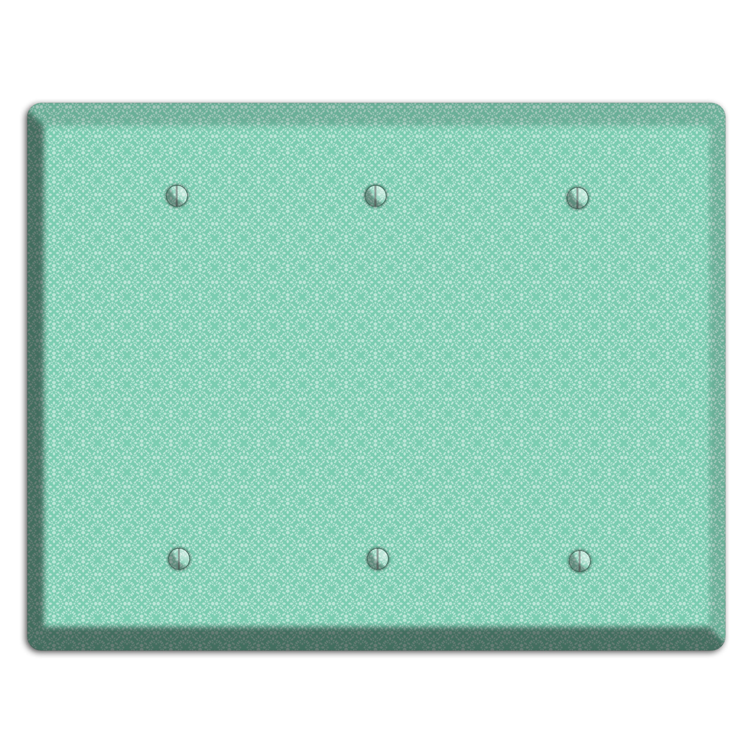 Aqua Calico Cartouche 3 Blank Wallplate