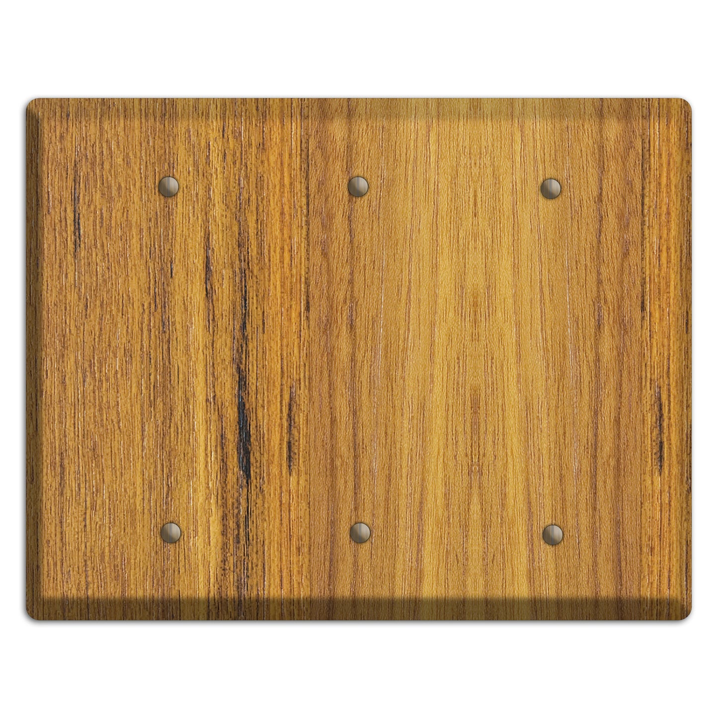 Teak Wood Triple Blank Cover Plate