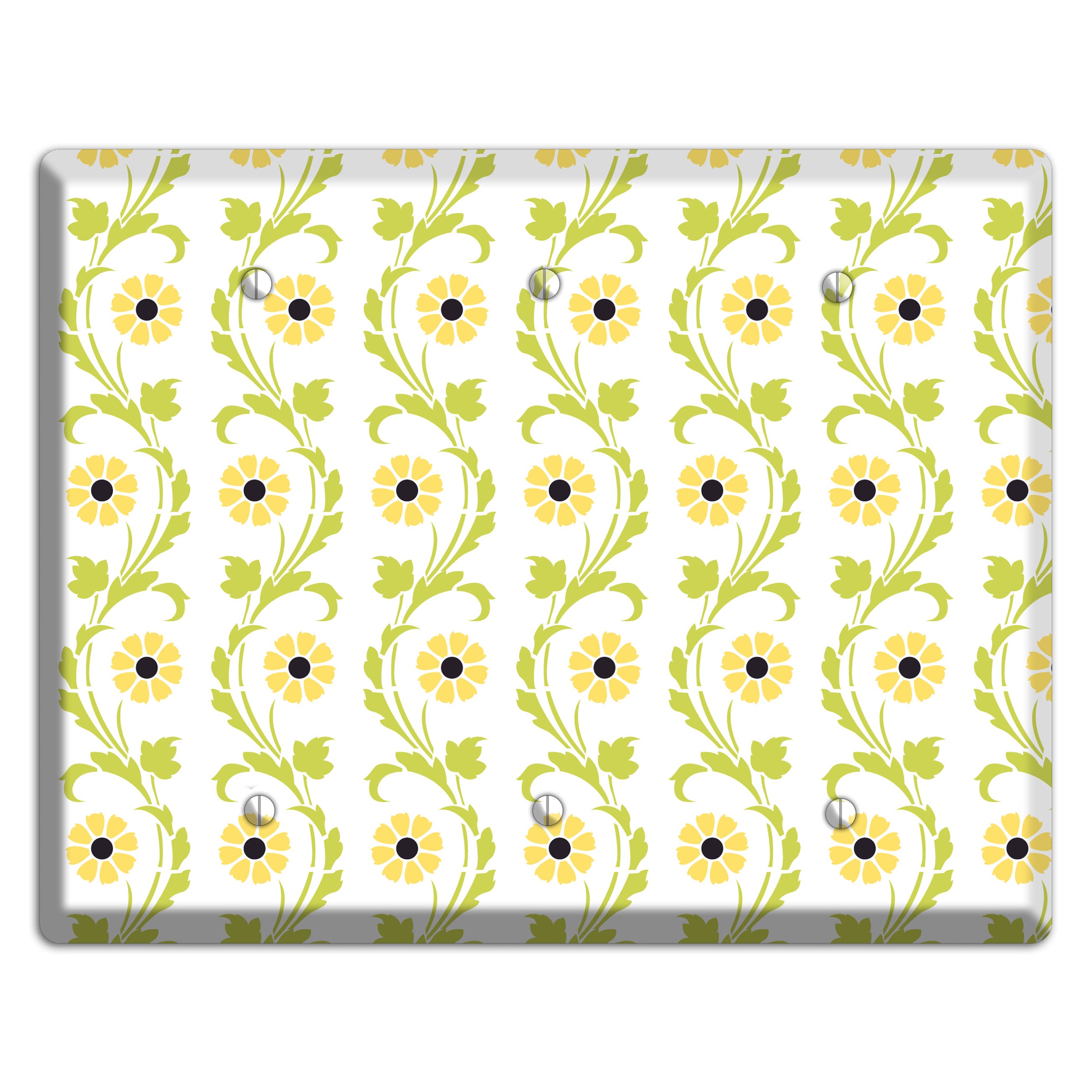 Green Vine Floral 3 Blank Wallplate