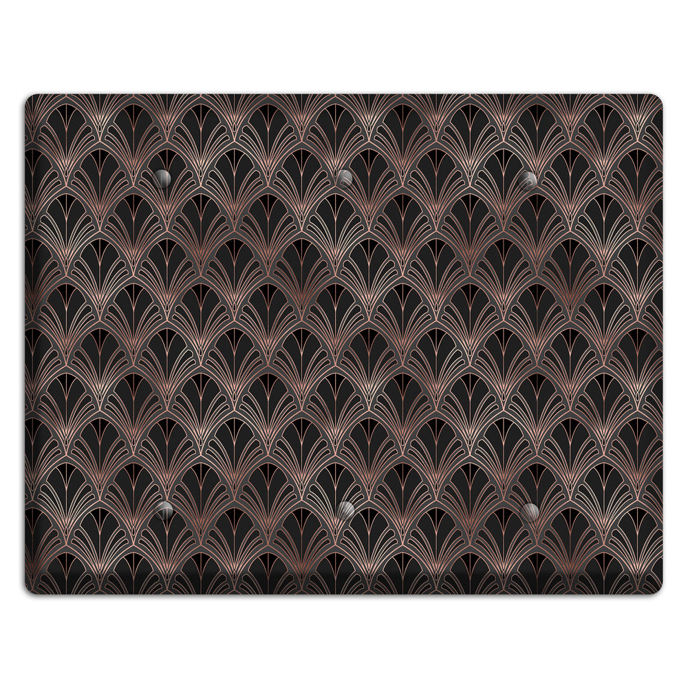 Black and Rose Deco 3 Blank Wallplate