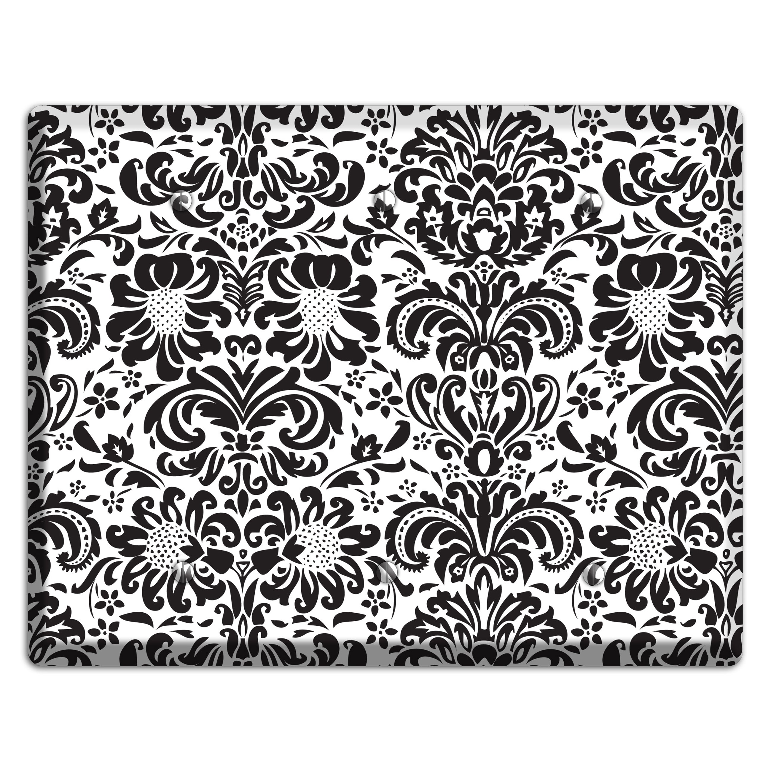 White with Black Toile 3 Blank Wallplate