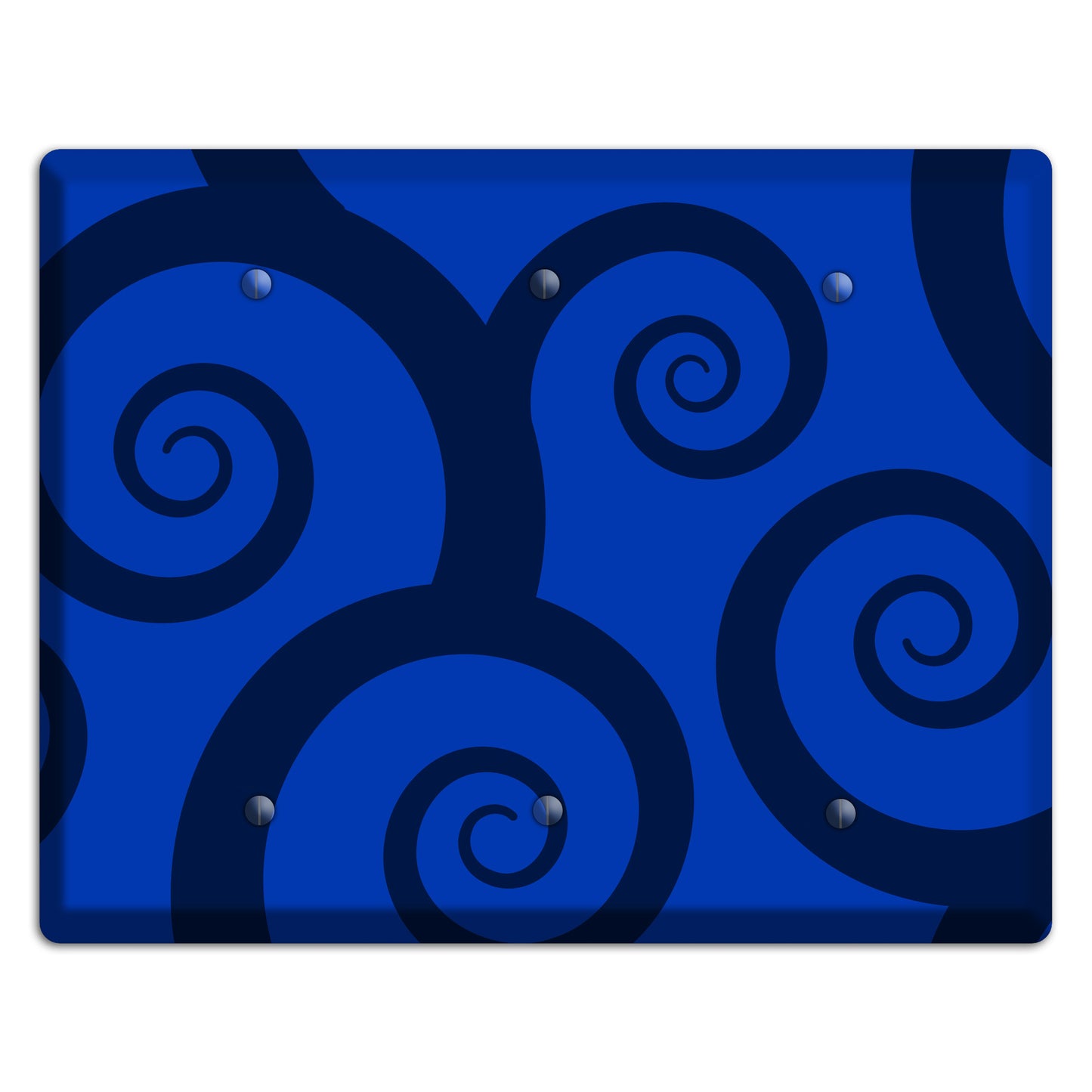 Blue Large Swirl 3 Blank Wallplate
