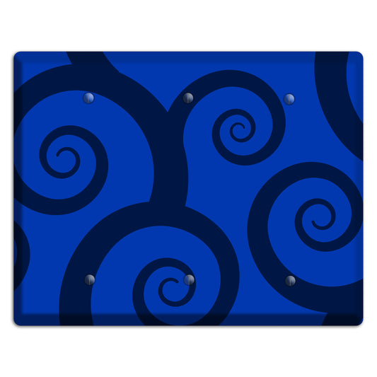 Blue Large Swirl 3 Blank Wallplate