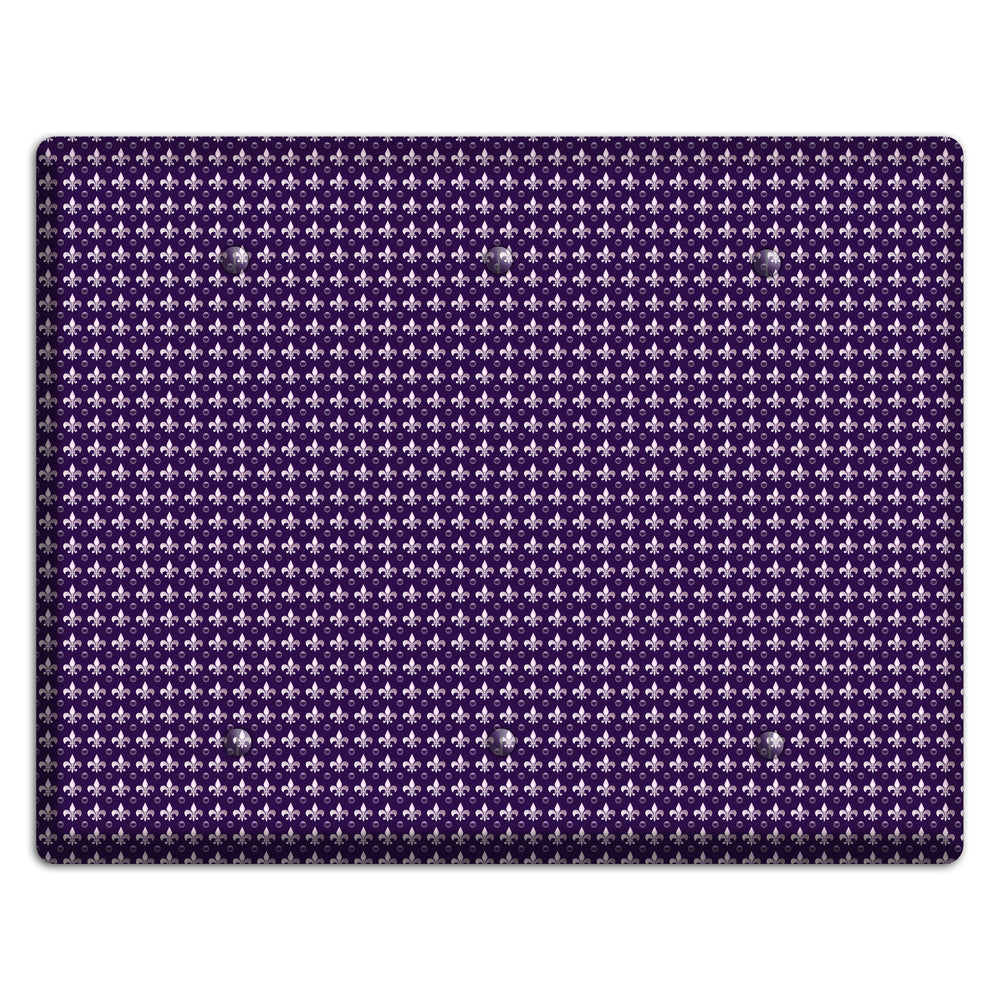 Purple Fleur de Lis 3 Blank Wallplate