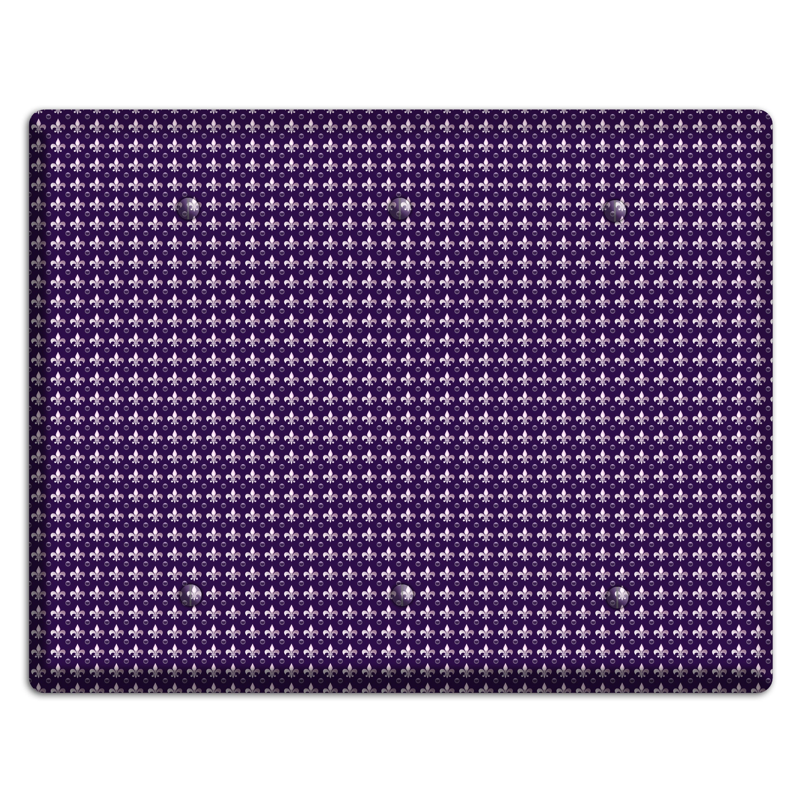 Purple Fleur de Lis 3 Blank Wallplate