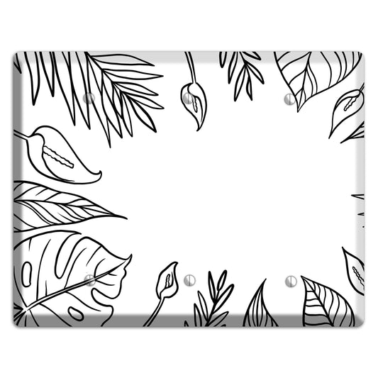 Hand-Drawn Leaves 1 3 Blank Wallplate