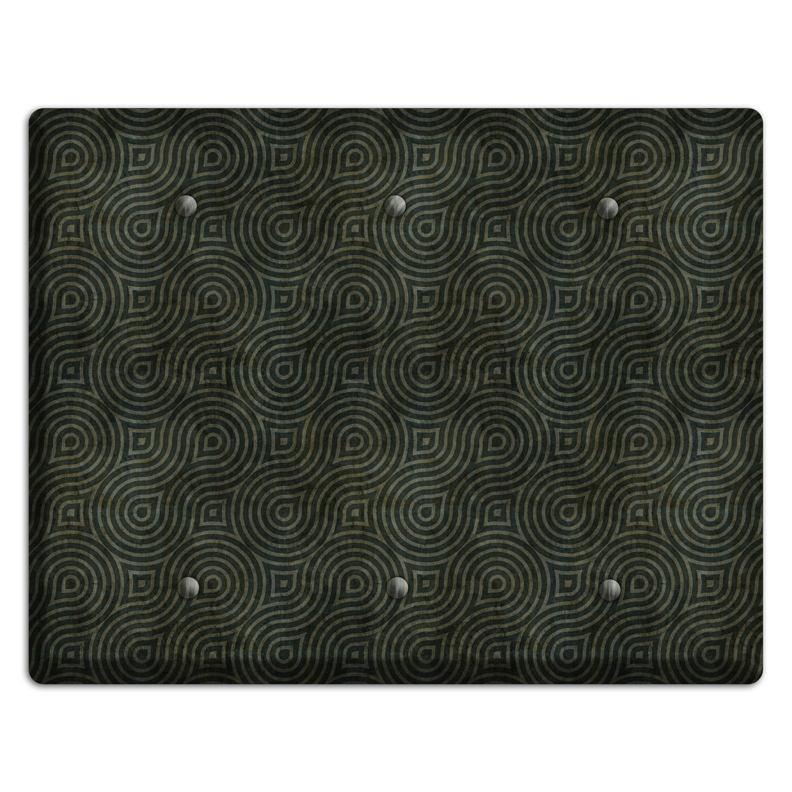 Green and Black Swirl 3 Blank Wallplate