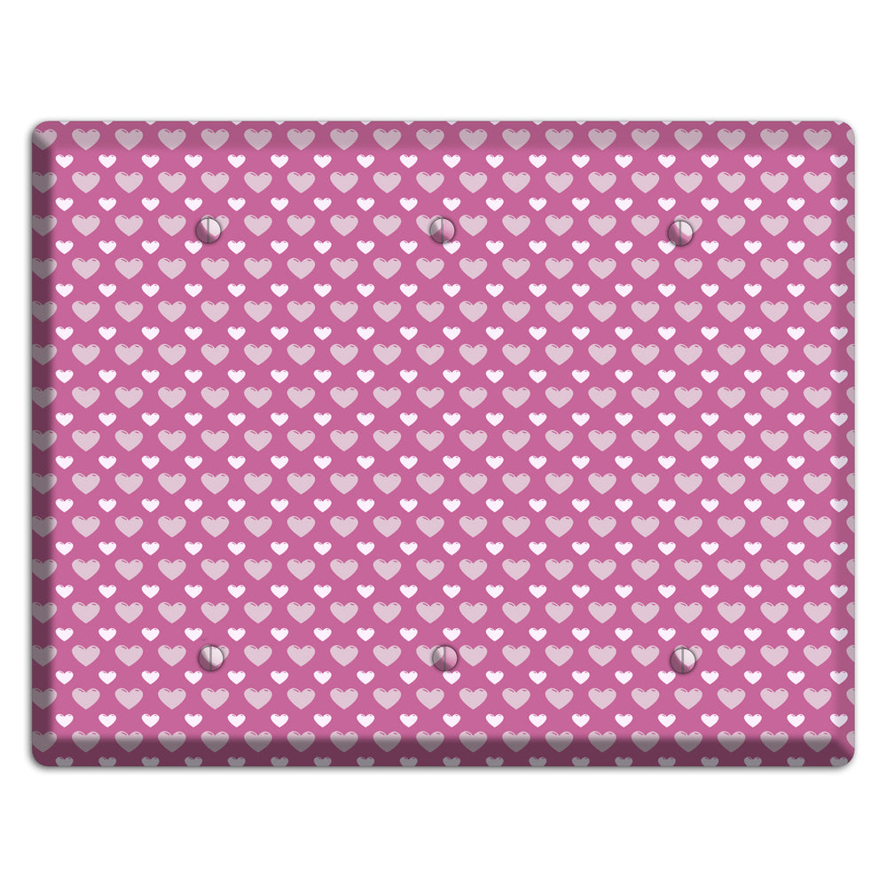 Tiled Small Hearts 3 Blank Wallplate