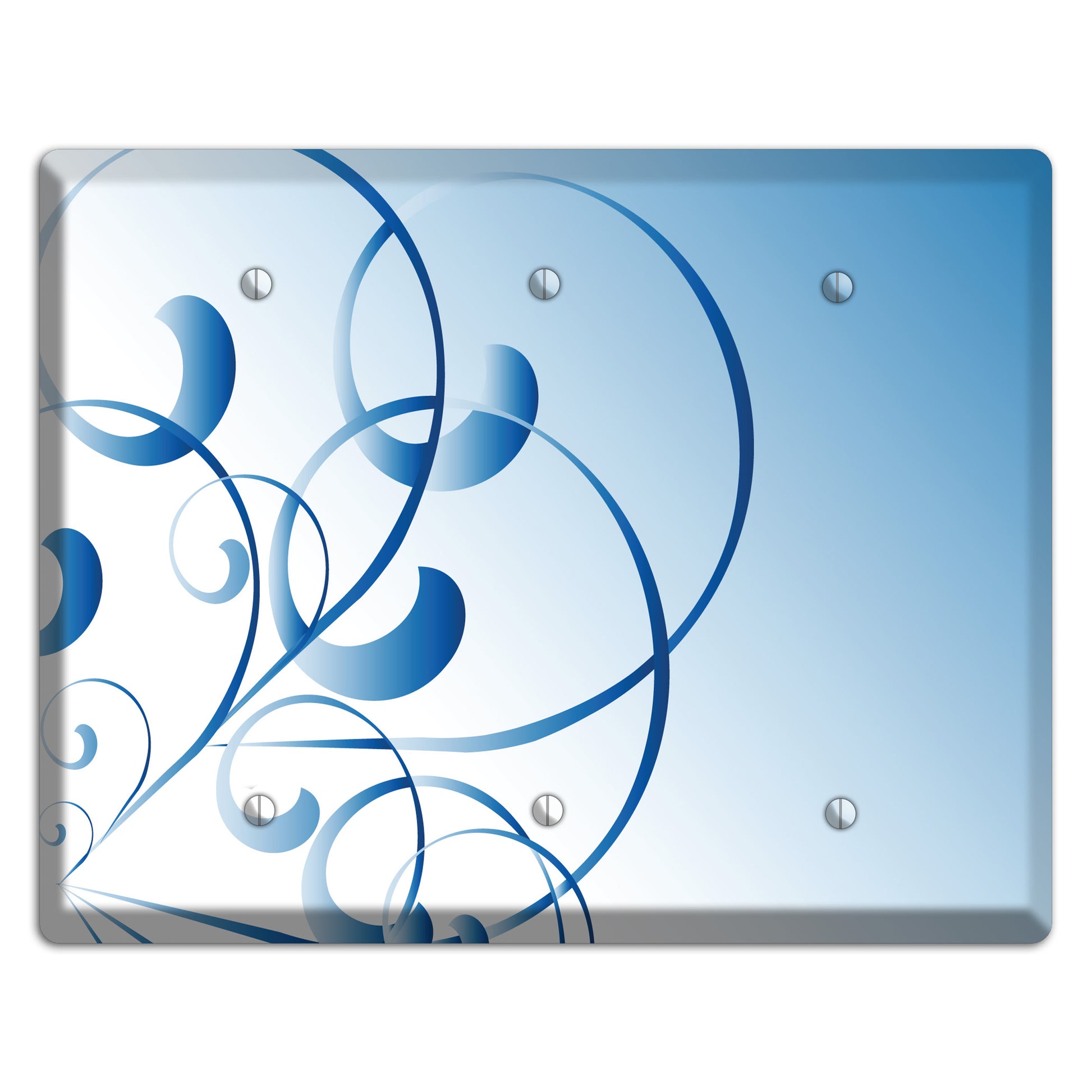 Blue Swoop 3 Blank Wallplate