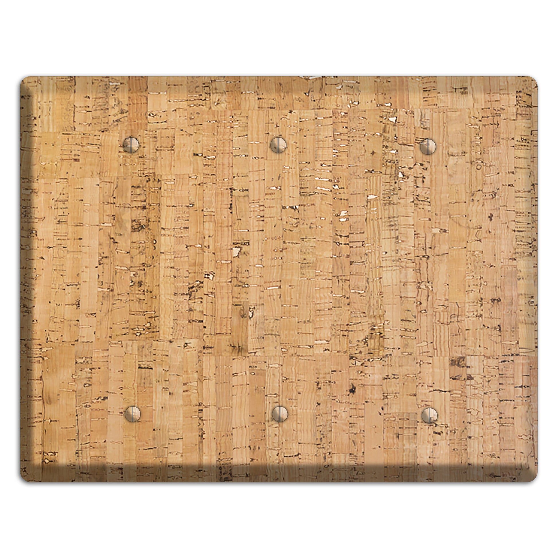 Natural Cork 3 Blank Wallplate