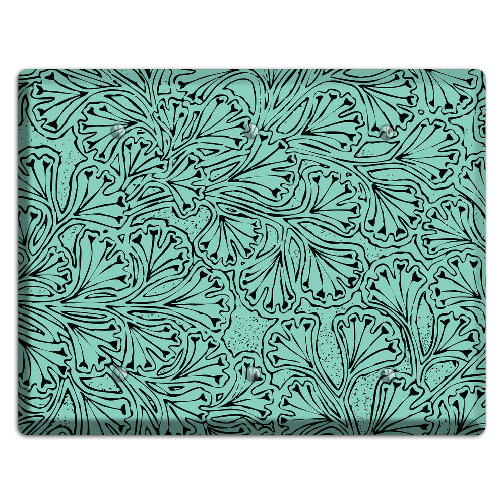 Deco Olive Interlocking Floral 3 Blank Wallplate