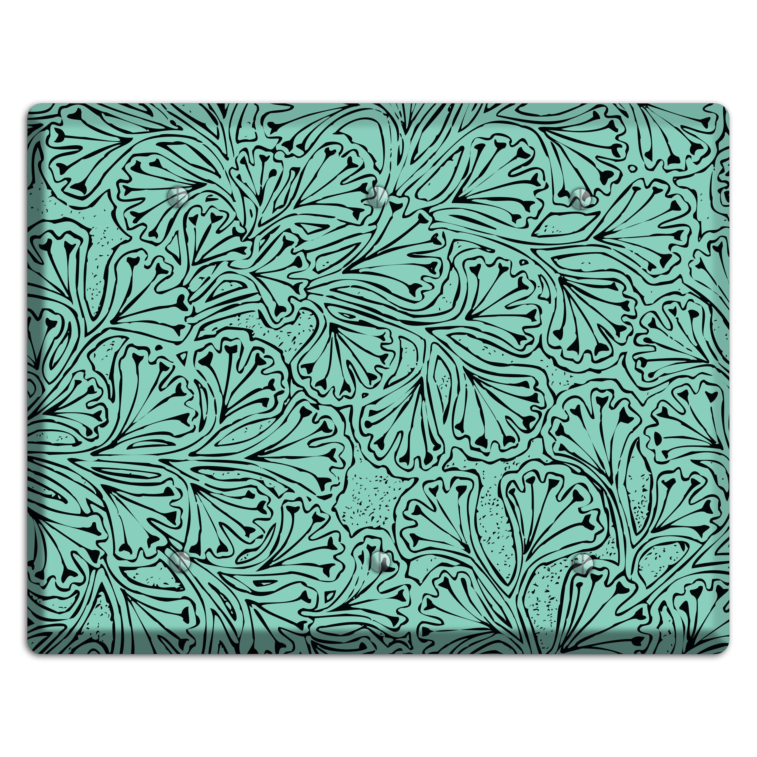 Deco Olive Interlocking Floral 3 Blank Wallplate