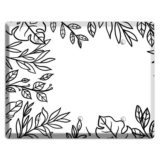 Hand-Drawn Leaves 6 3 Blank Wallplate