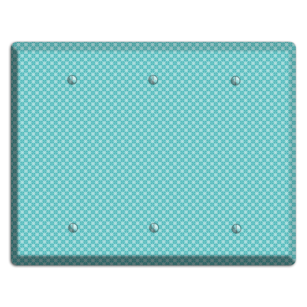 Turquoise Tiny Arabesque 3 Blank Wallplate