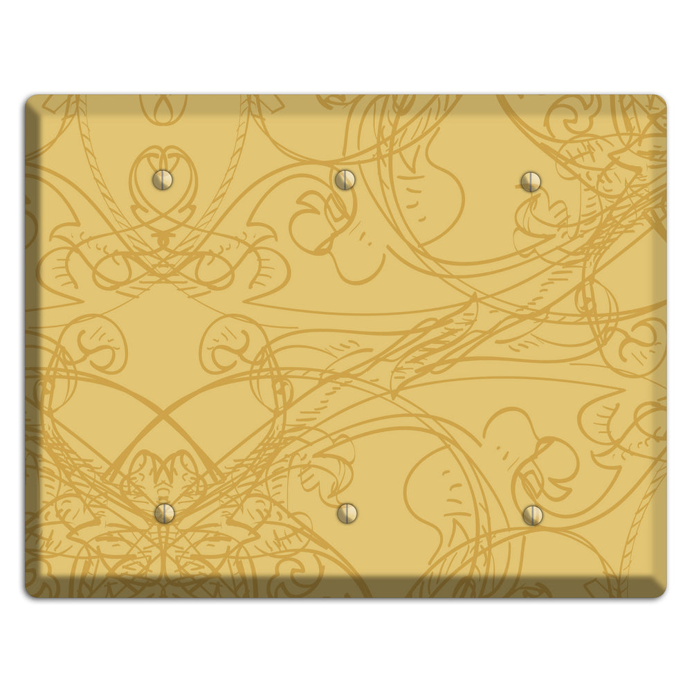 Beige Deco Sketch 3 Blank Wallplate