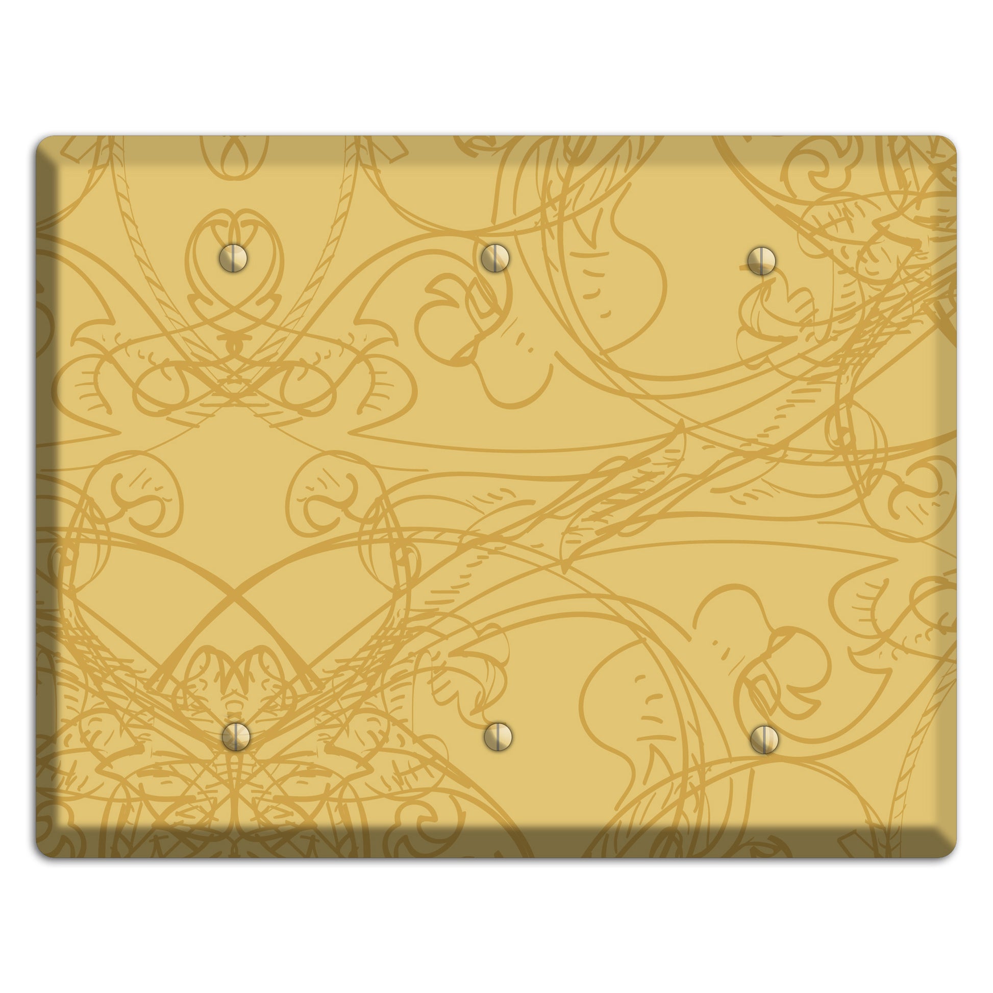 Beige Deco Sketch 3 Blank Wallplate