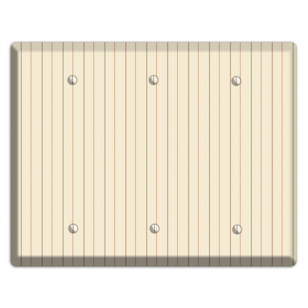 Off White Pinstripe 3 Blank Wallplate