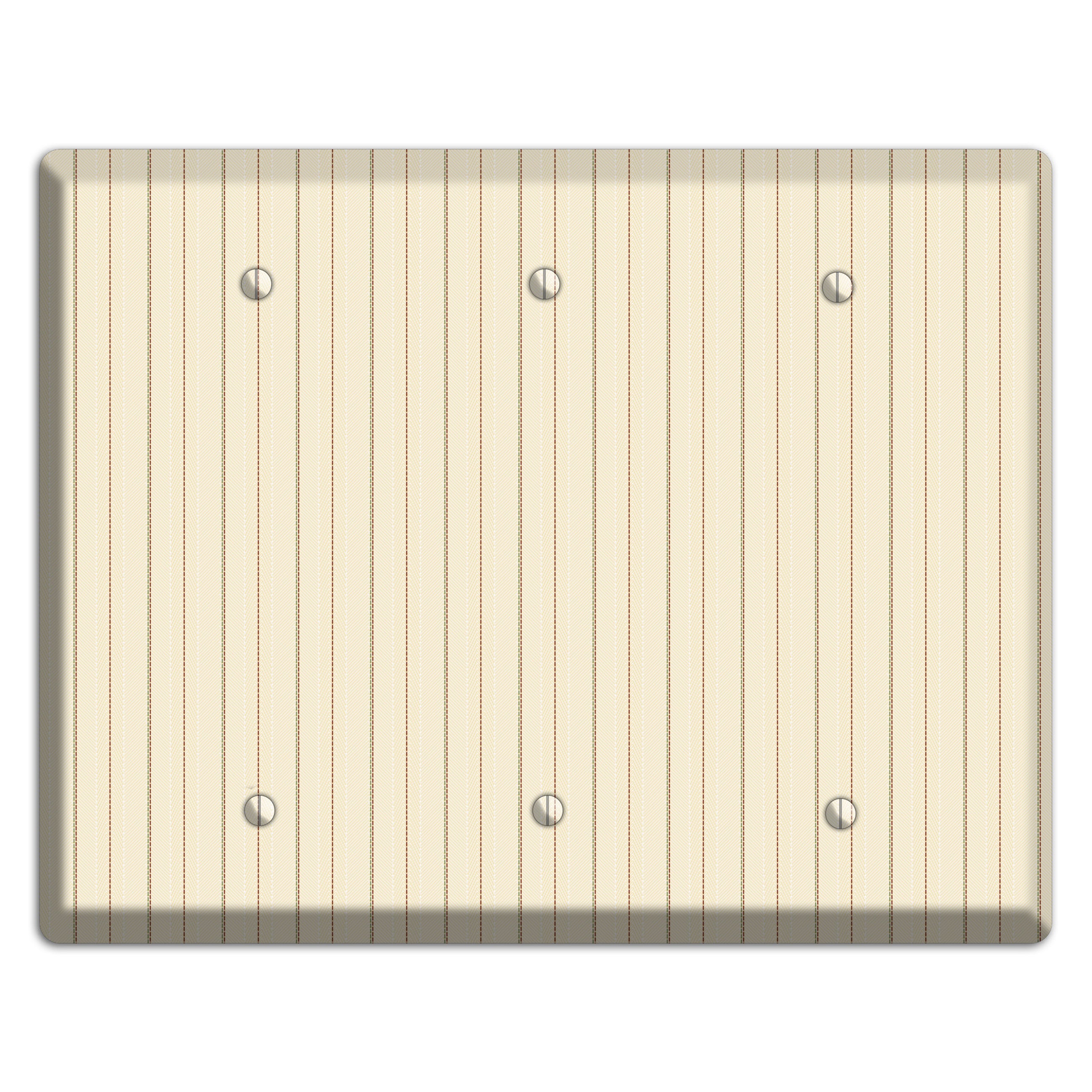 Off White Pinstripe 3 Blank Wallplate
