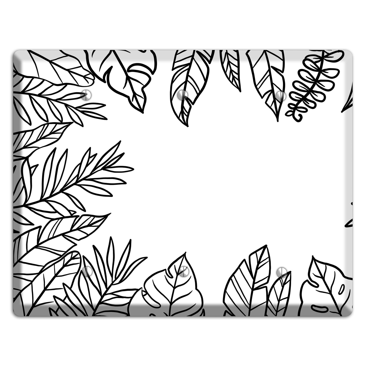 Hand-Drawn Leaves 5 3 Blank Wallplate