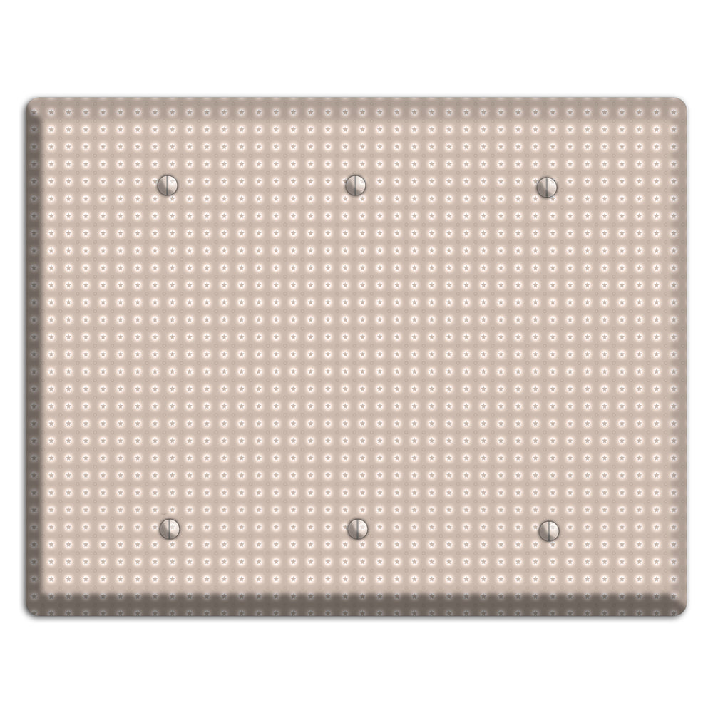 Beige with Circled Stars 3 Blank Wallplate