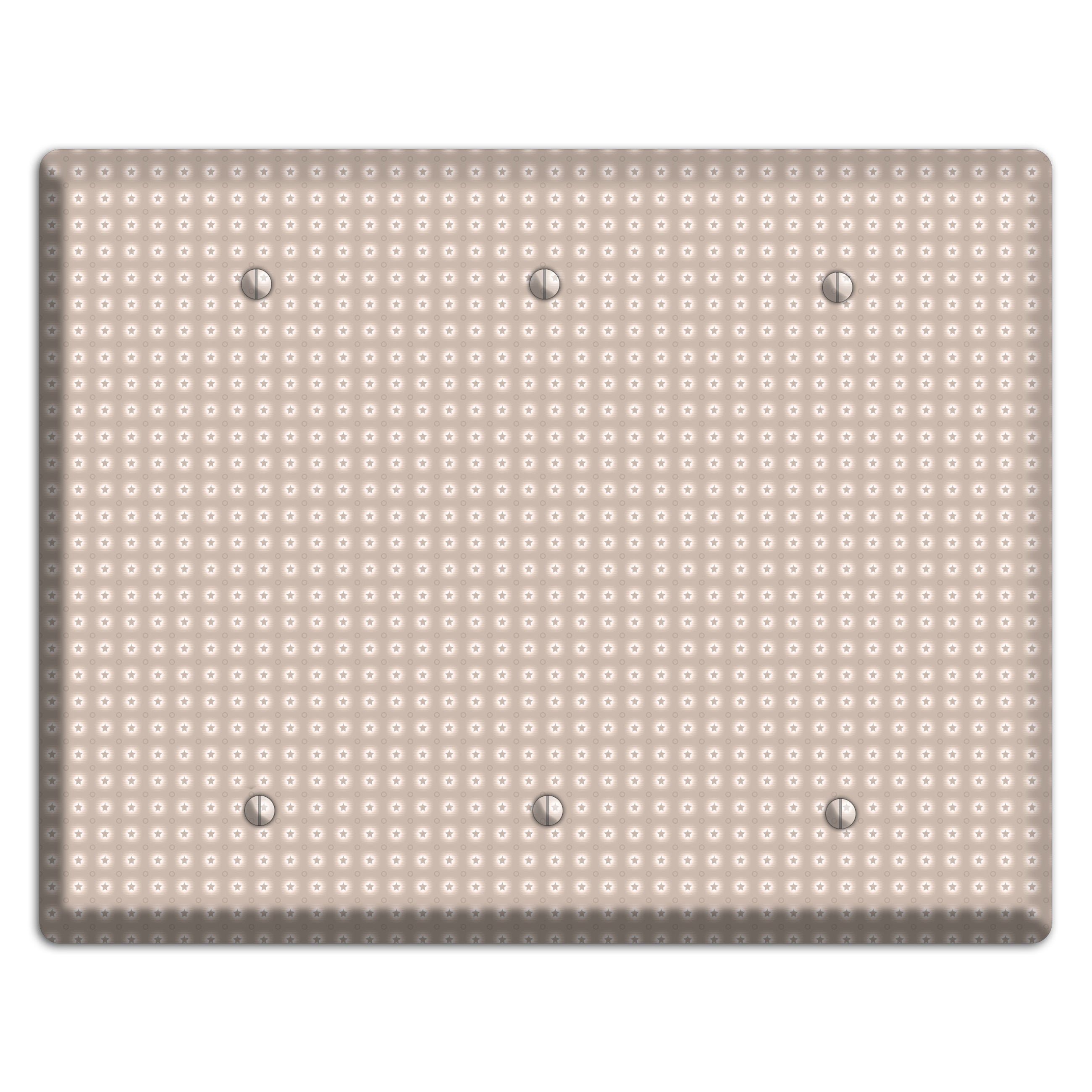 Beige with Circled Stars 3 Blank Wallplate