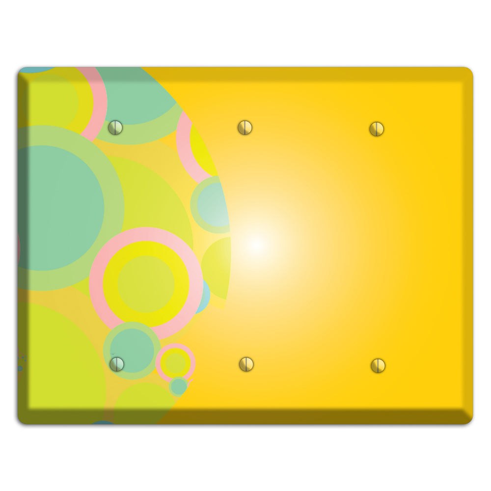 Yellow Circles 3 Blank Wallplate