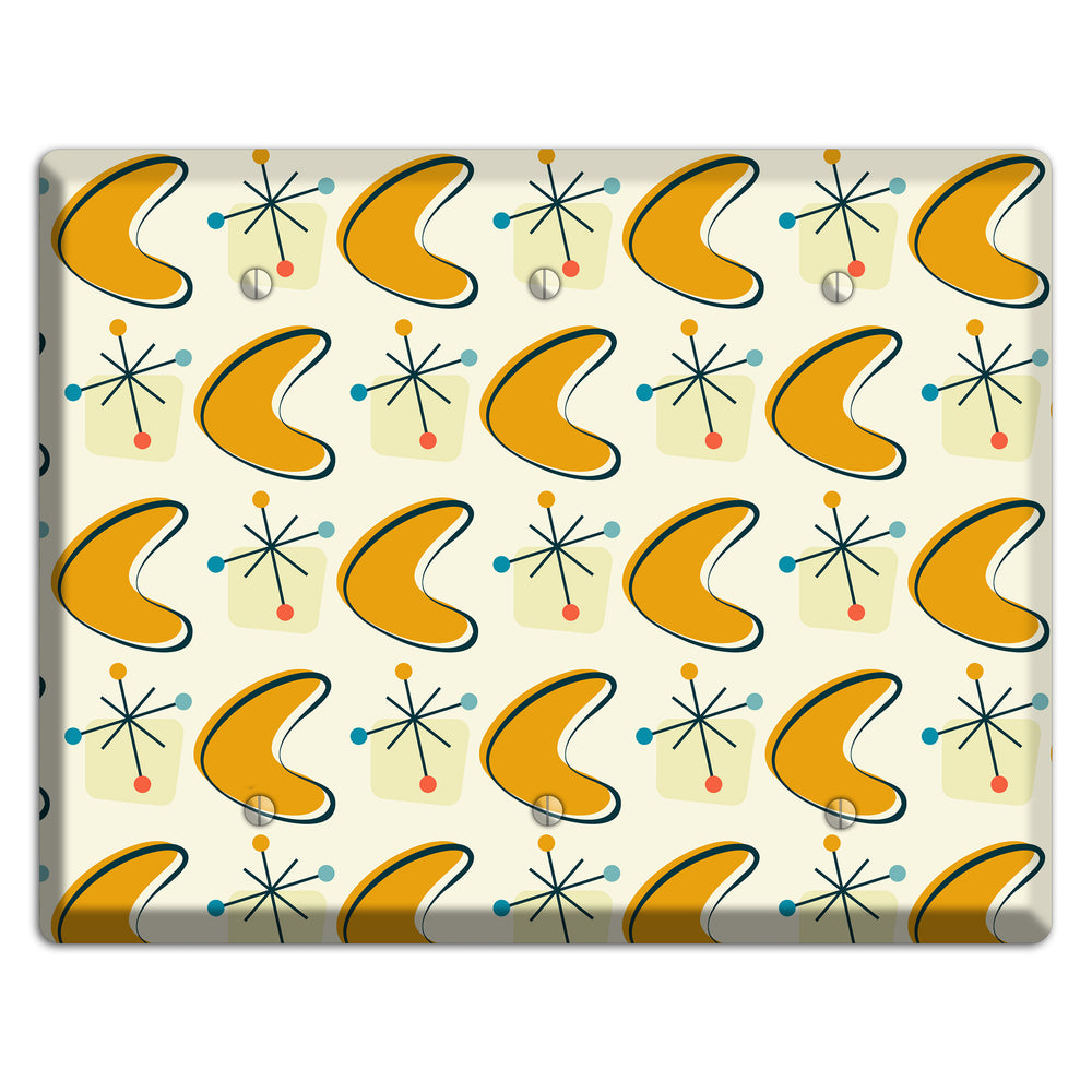 Yellow Boomerang 3 Blank Wallplate
