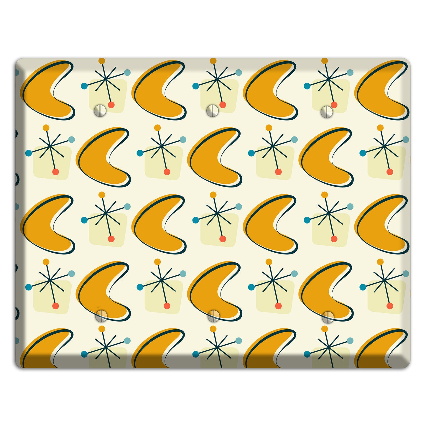 Yellow Boomerang 3 Blank Wallplate