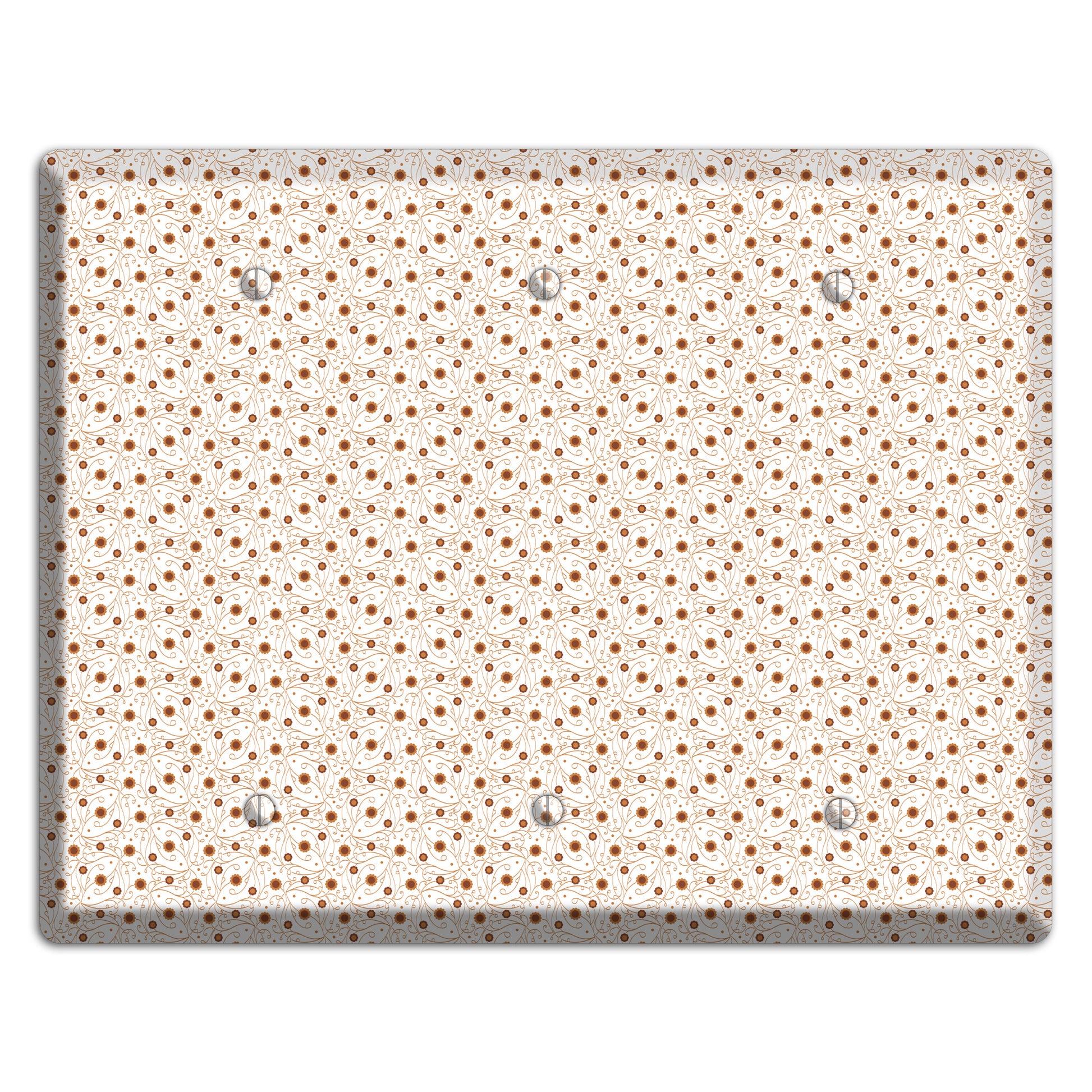 Tiny White Vine Floral 3 Blank Wallplate