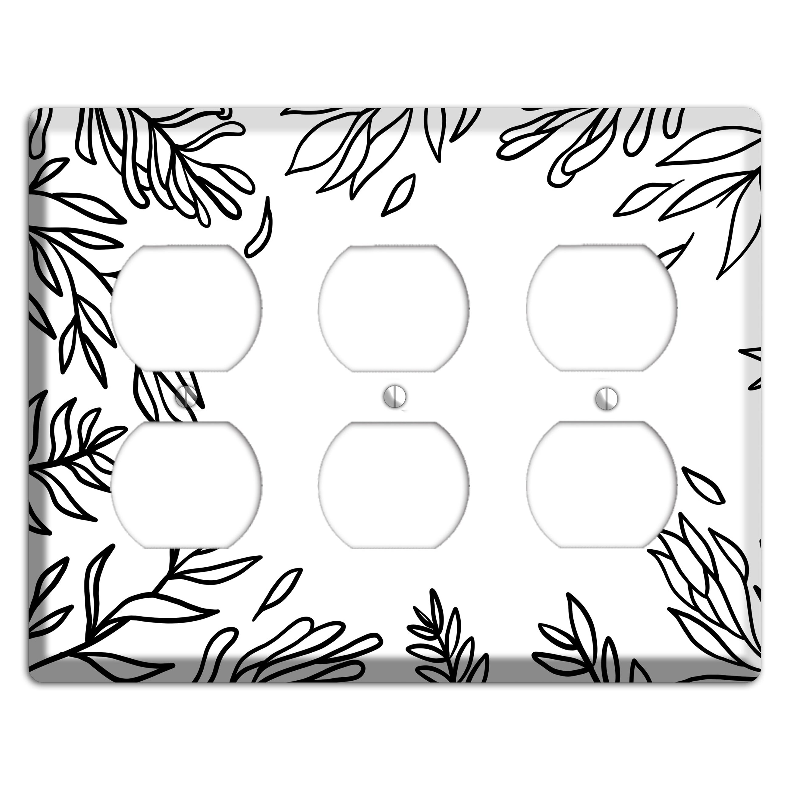Hand-Drawn Leaves 8 3 Duplex Wallplate