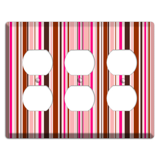 Pink Stripes 3 Duplex Wallplate