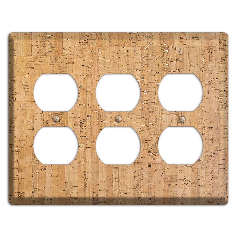Natural Cork 3 Duplex Wallplate