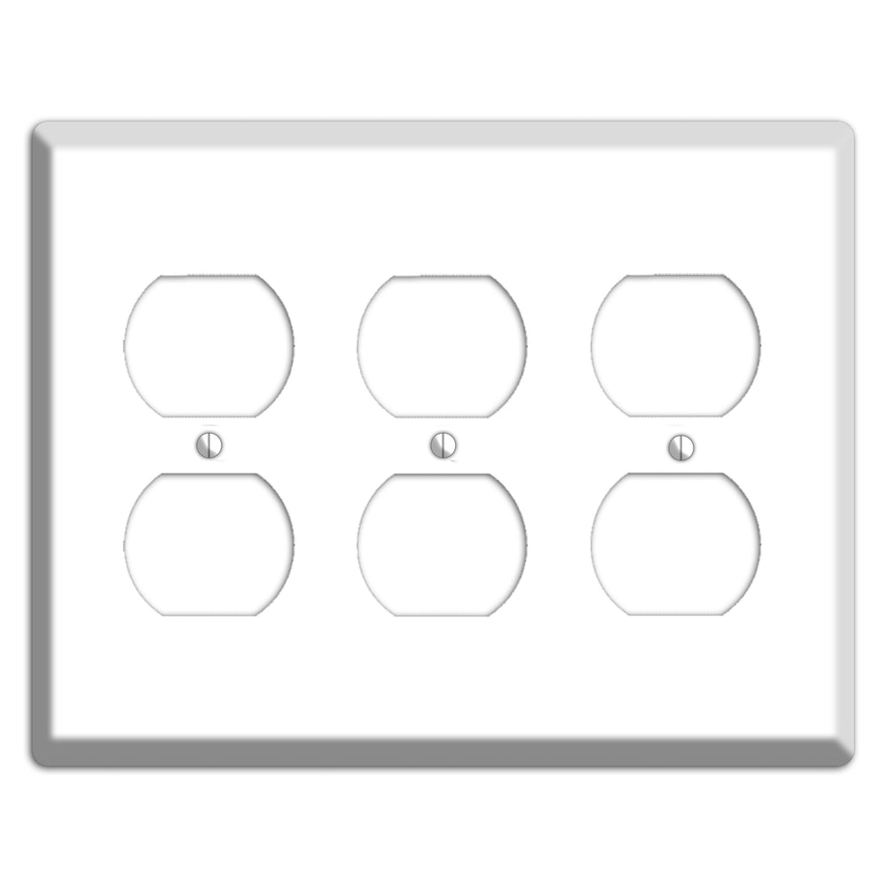 White Metal 3 Duplex Wallplate