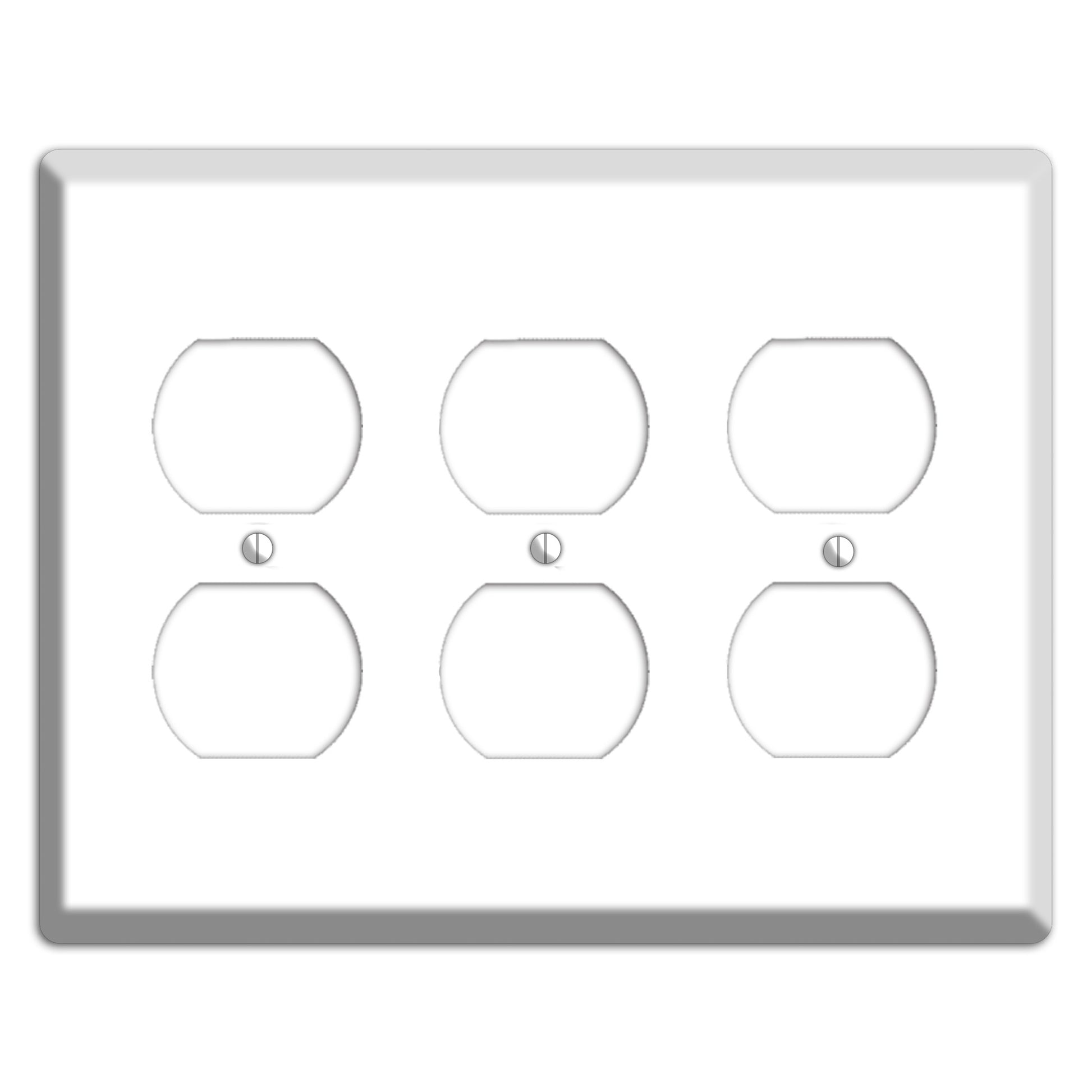 White Metal 3 Duplex Wallplate