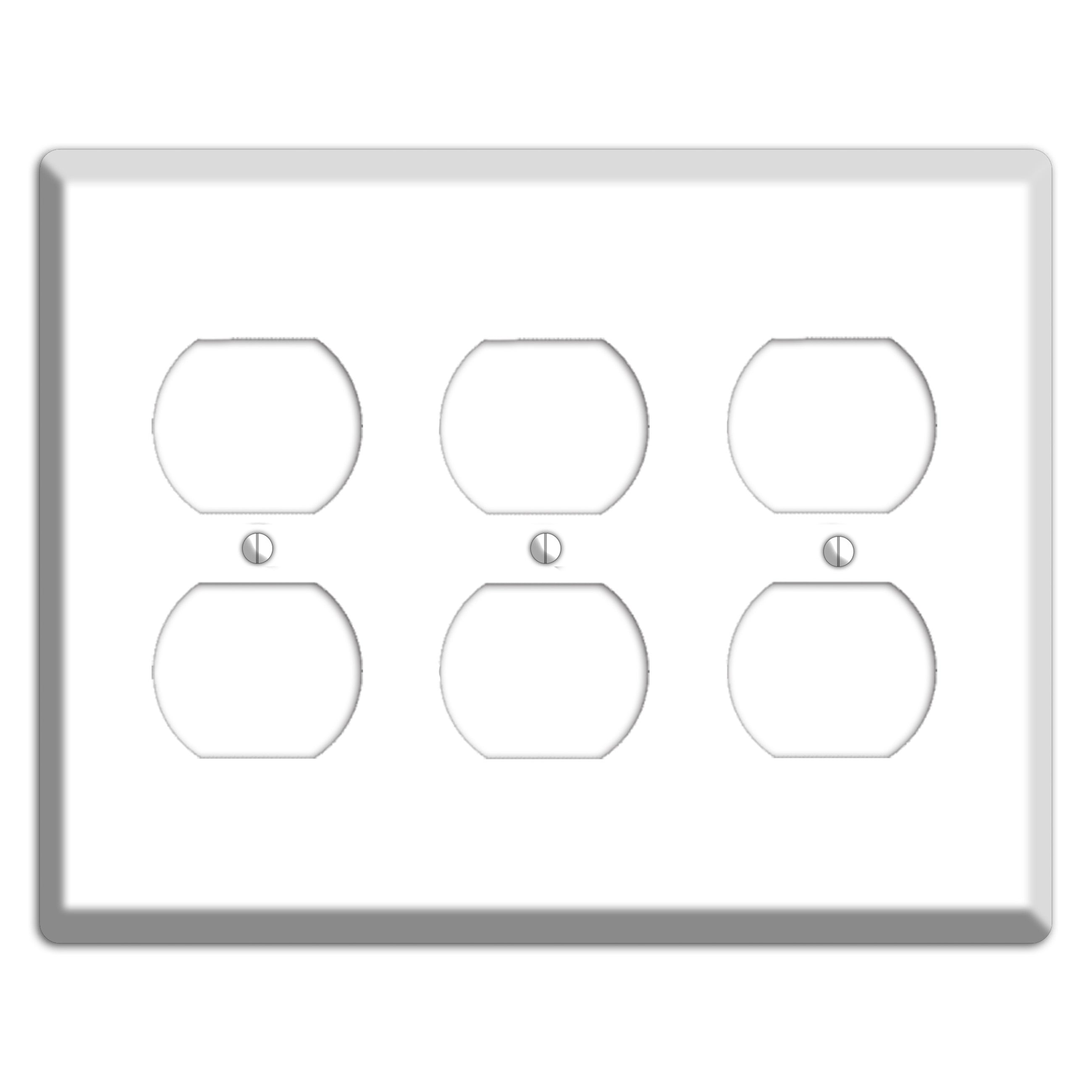 White Metal 3 Duplex Wallplate