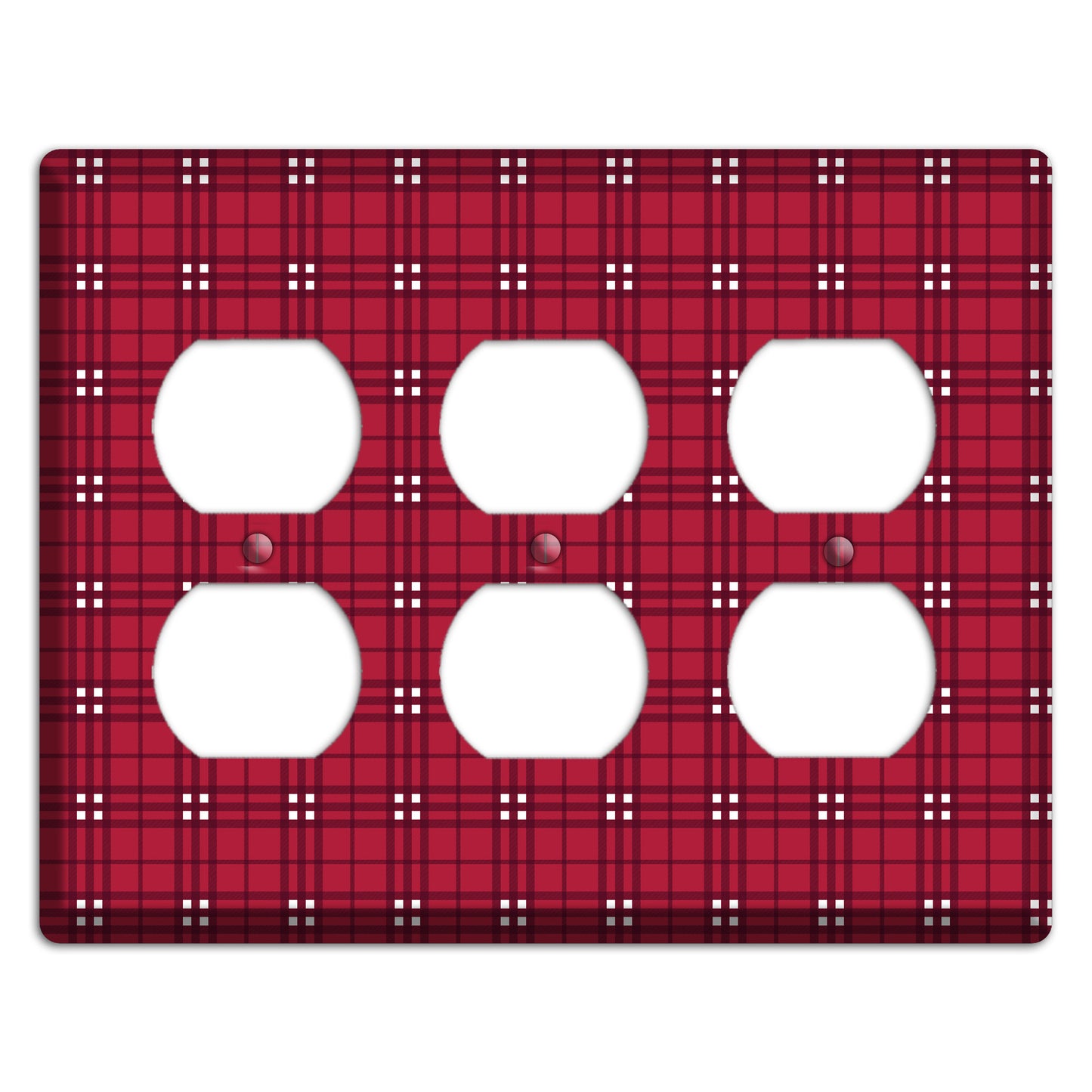 Red and White Plaid 3 Duplex Wallplate