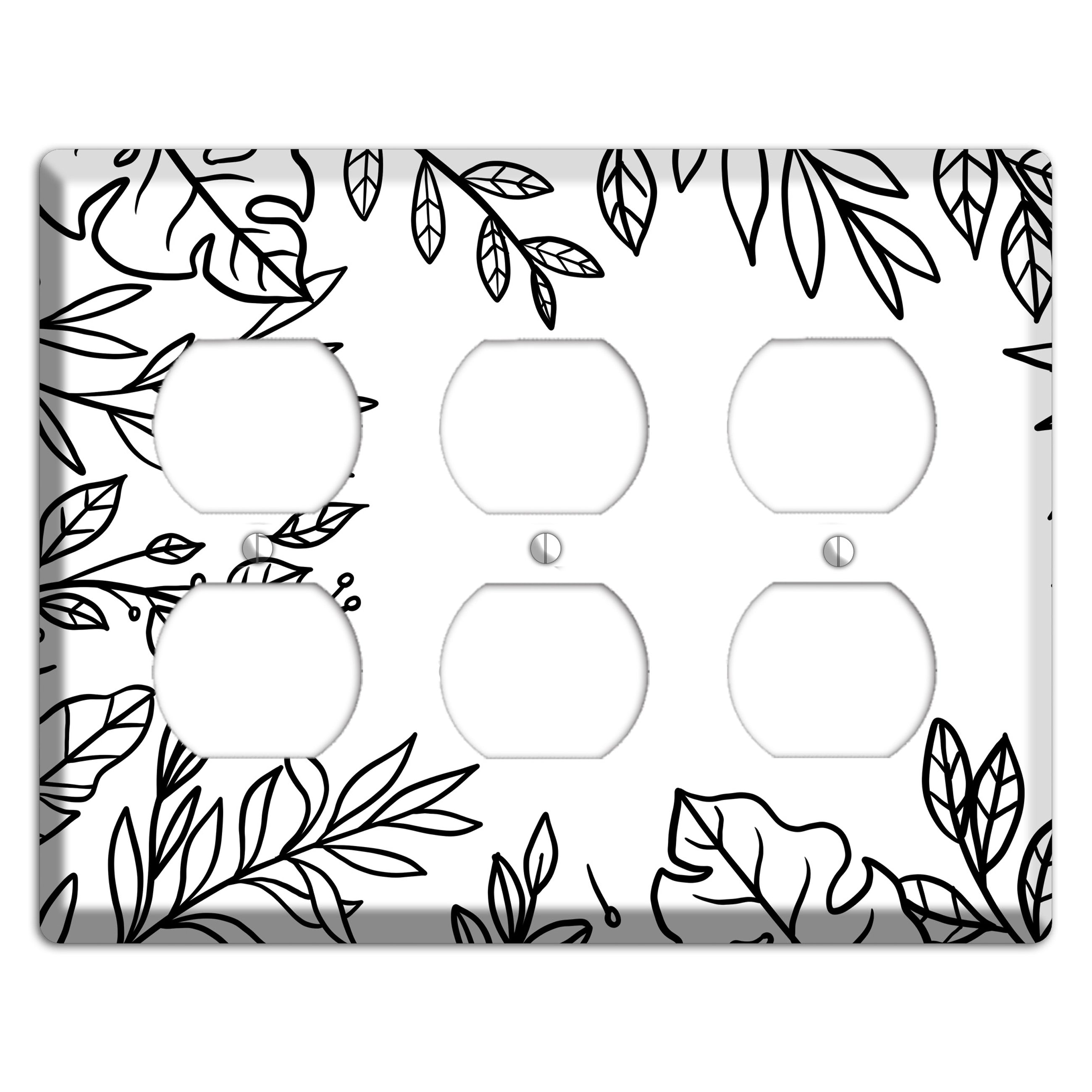 Hand-Drawn Leaves 6 3 Duplex Wallplate