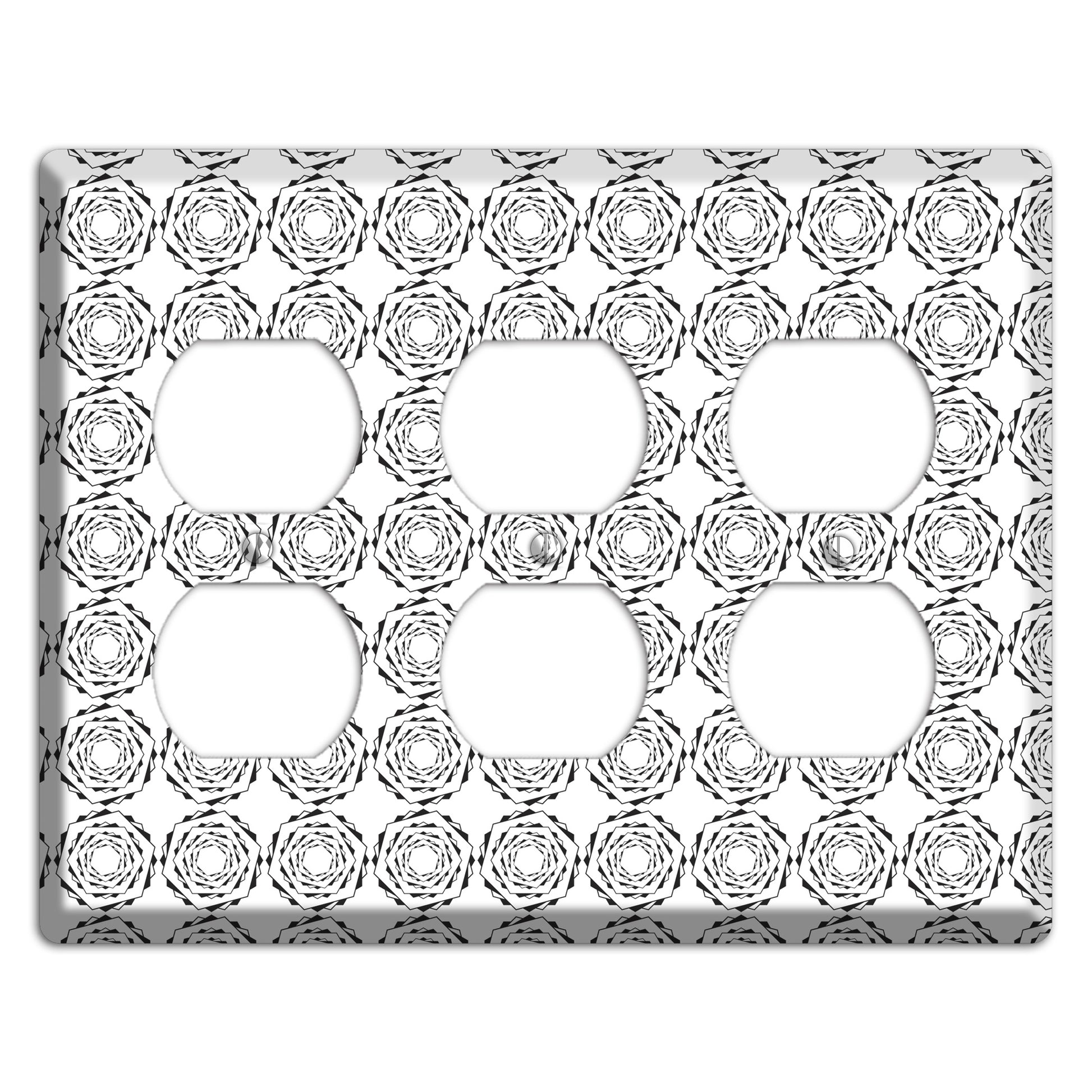 Hexagon Rotation Repeat 3 Duplex Wallplate