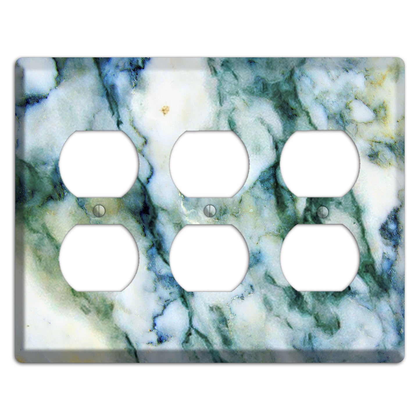 White, Green and Blue Marble 3 Duplex Wallplate
