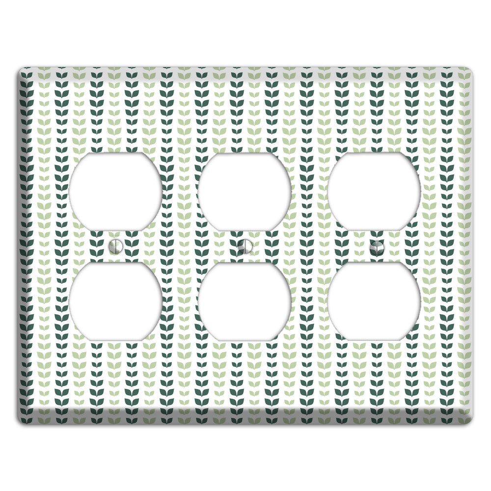 Leaves Style X 3 Duplex Wallplate