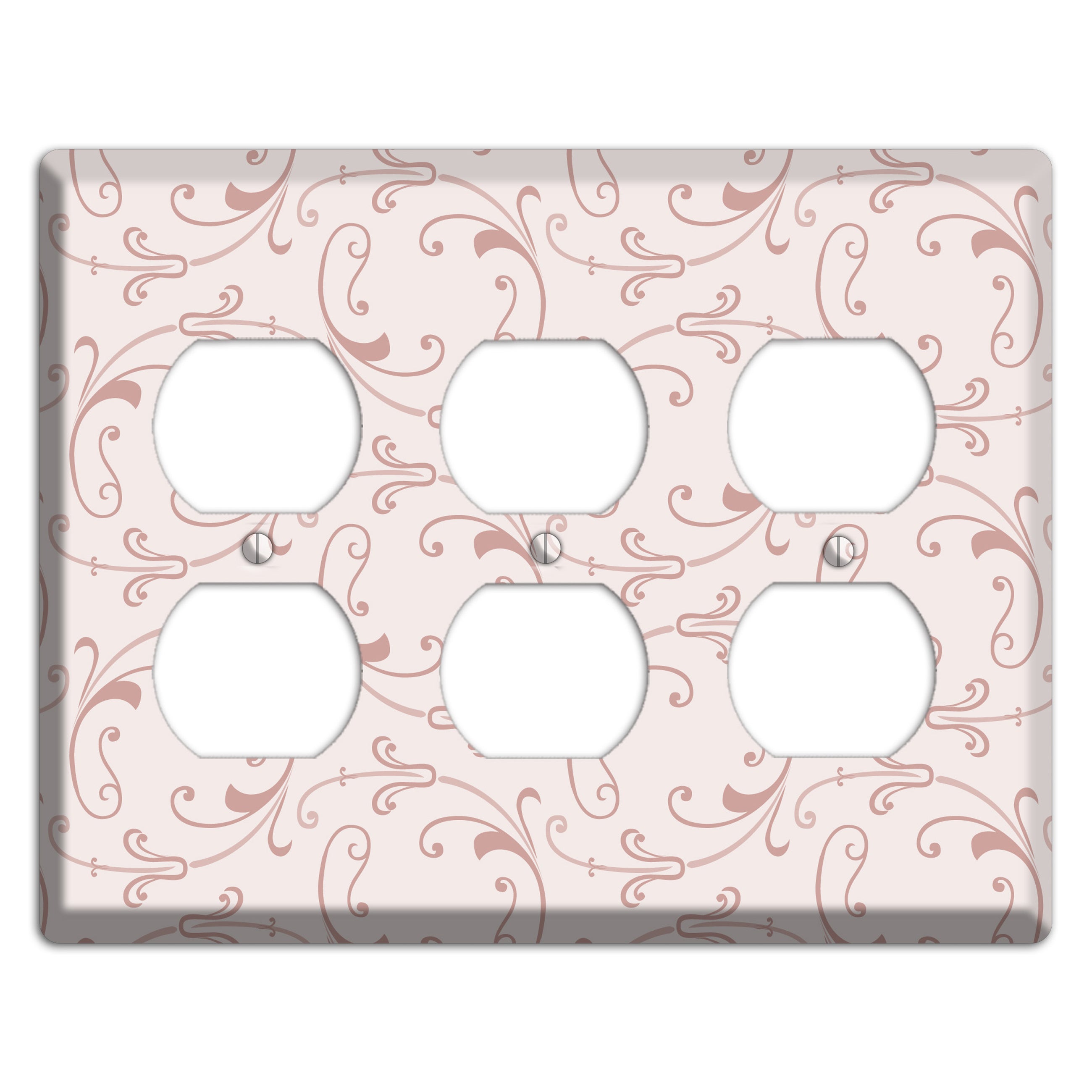 Dusty Rose Victorian Sprig 3 Duplex Wallplate