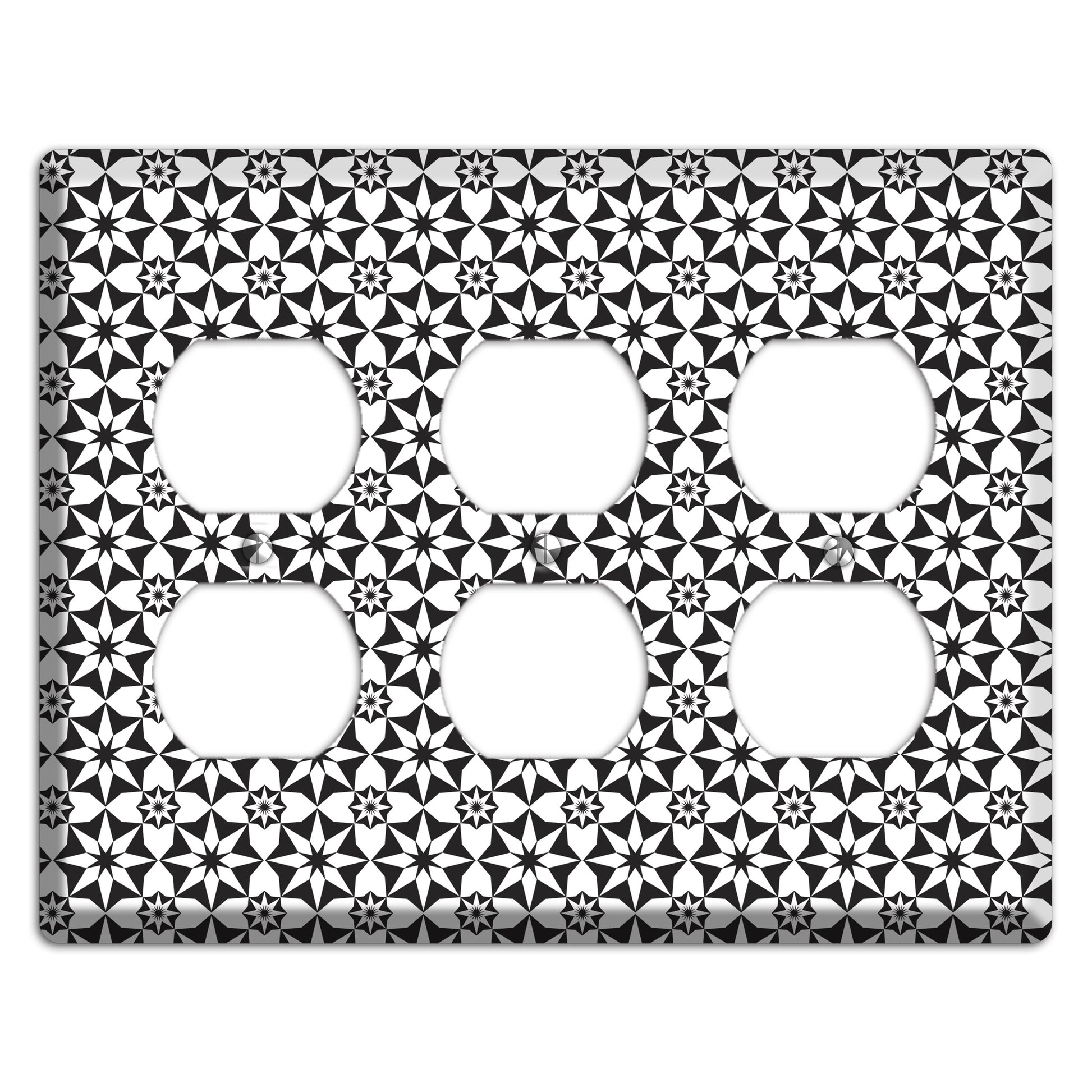 White with Black Foulard 2 3 Duplex Wallplate