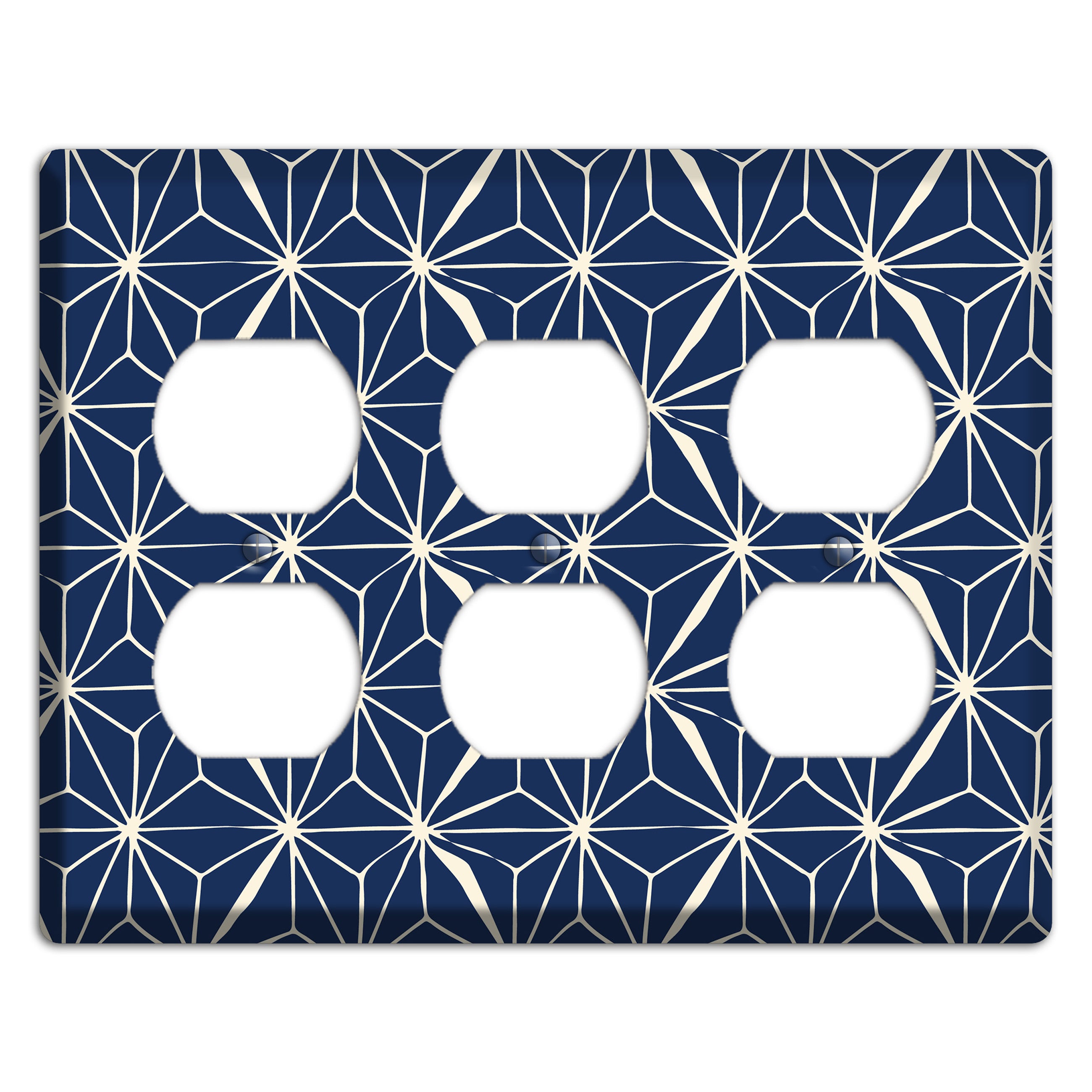 Navy Geometric Tile 3 Duplex Wallplate