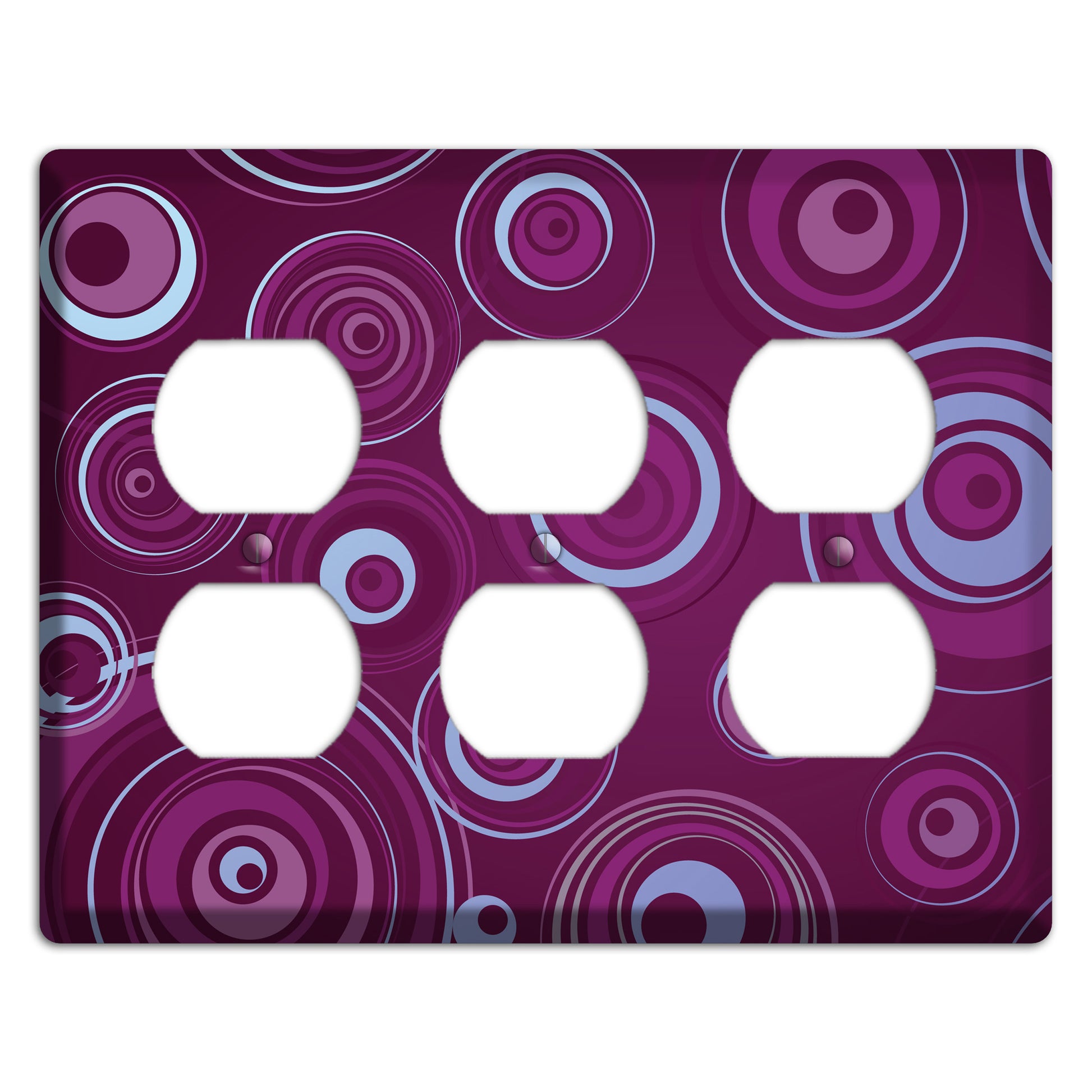 Purple Circles 3 3 Duplex Wallplate