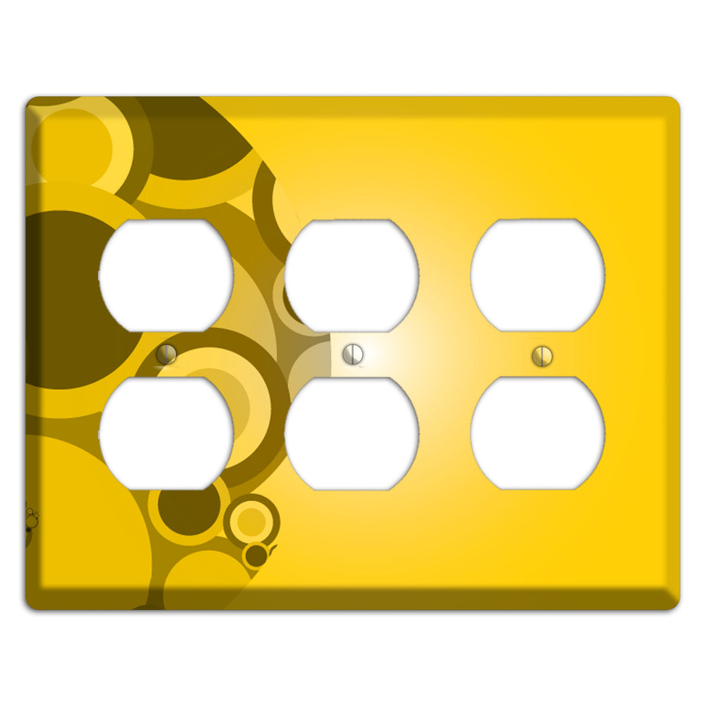 Mustard Yellow Circles 3 Duplex Wallplate