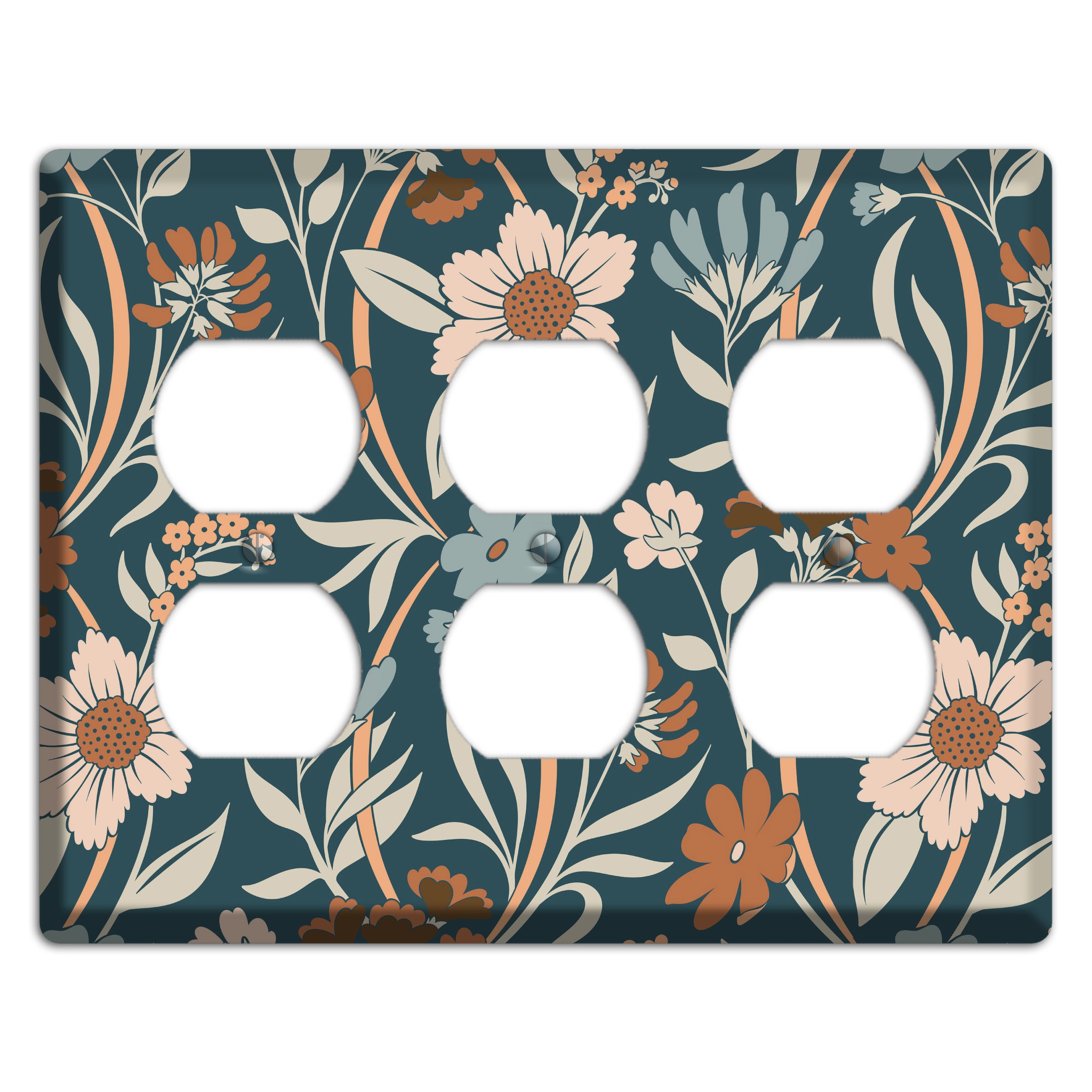 Summer Floral 1 3 Duplex Wallplate