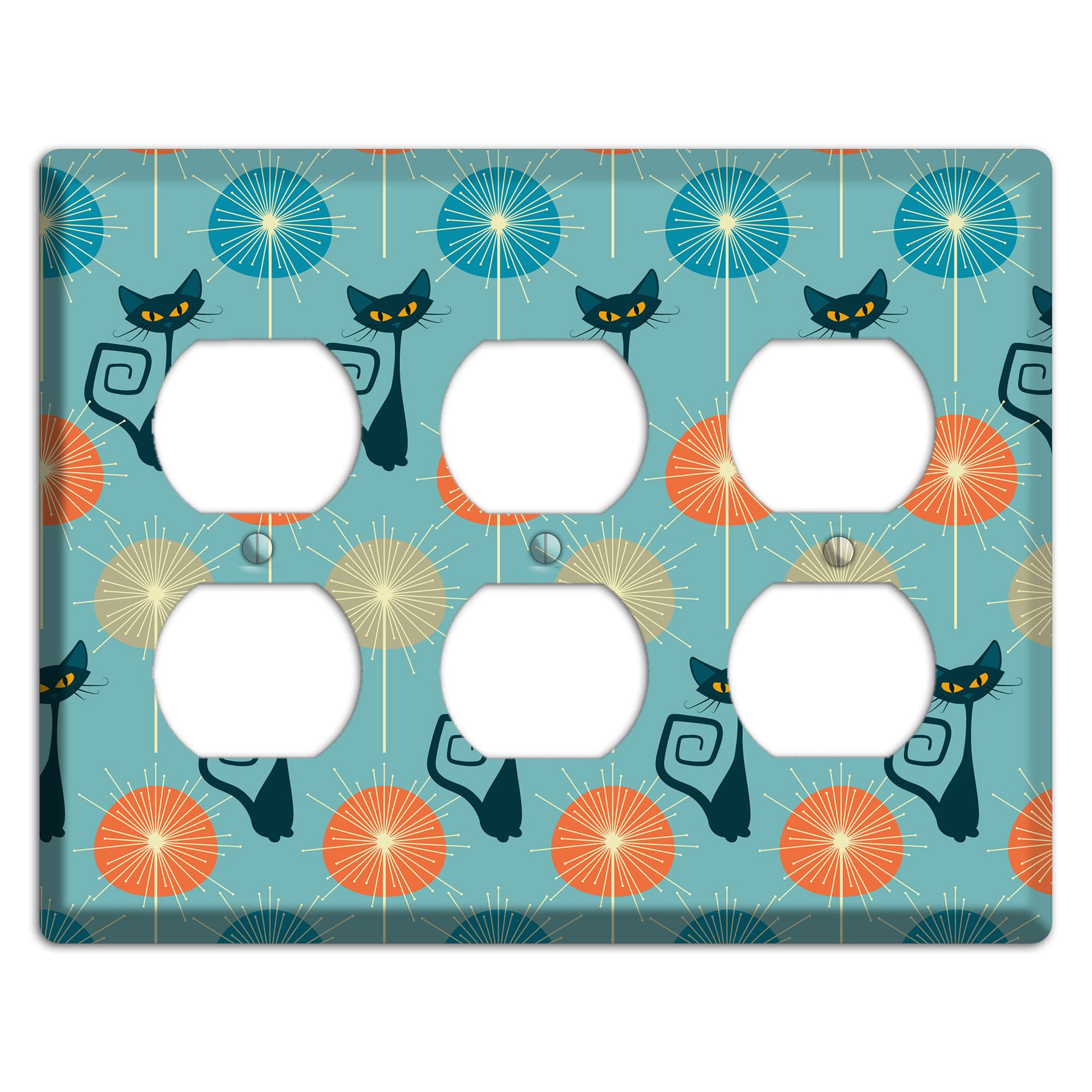 Atomic Burst Kitties 3 Duplex Wallplate